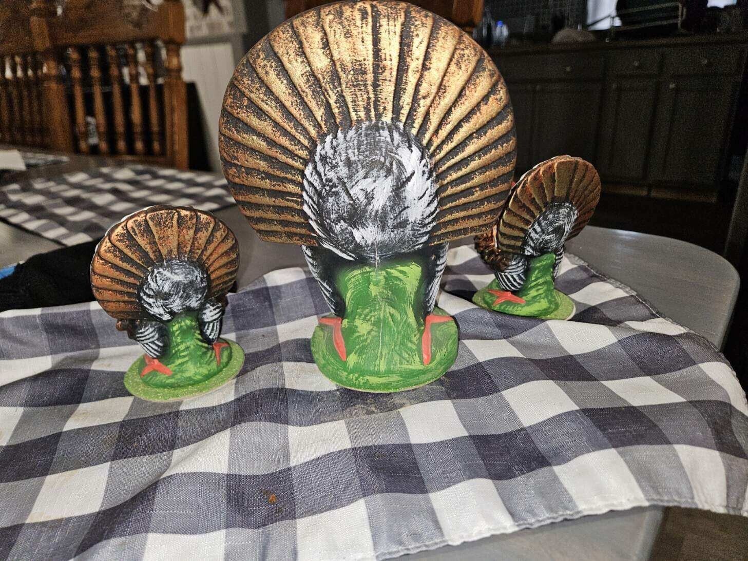 Ino Schaller Paper Mache Turkeys