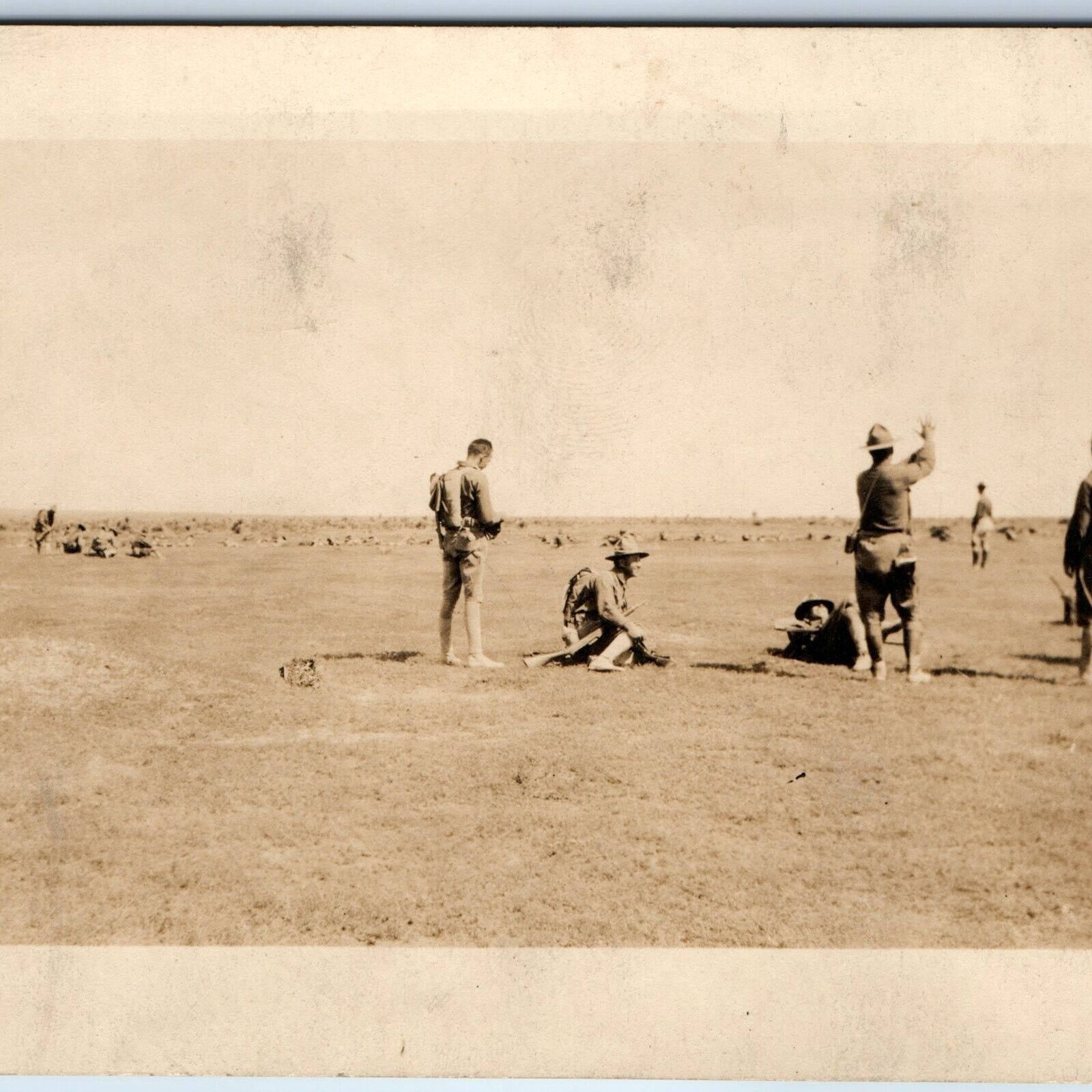 c1900s US Military Training RPPC Camp Field Marine Corps Real Photo PC Army A126