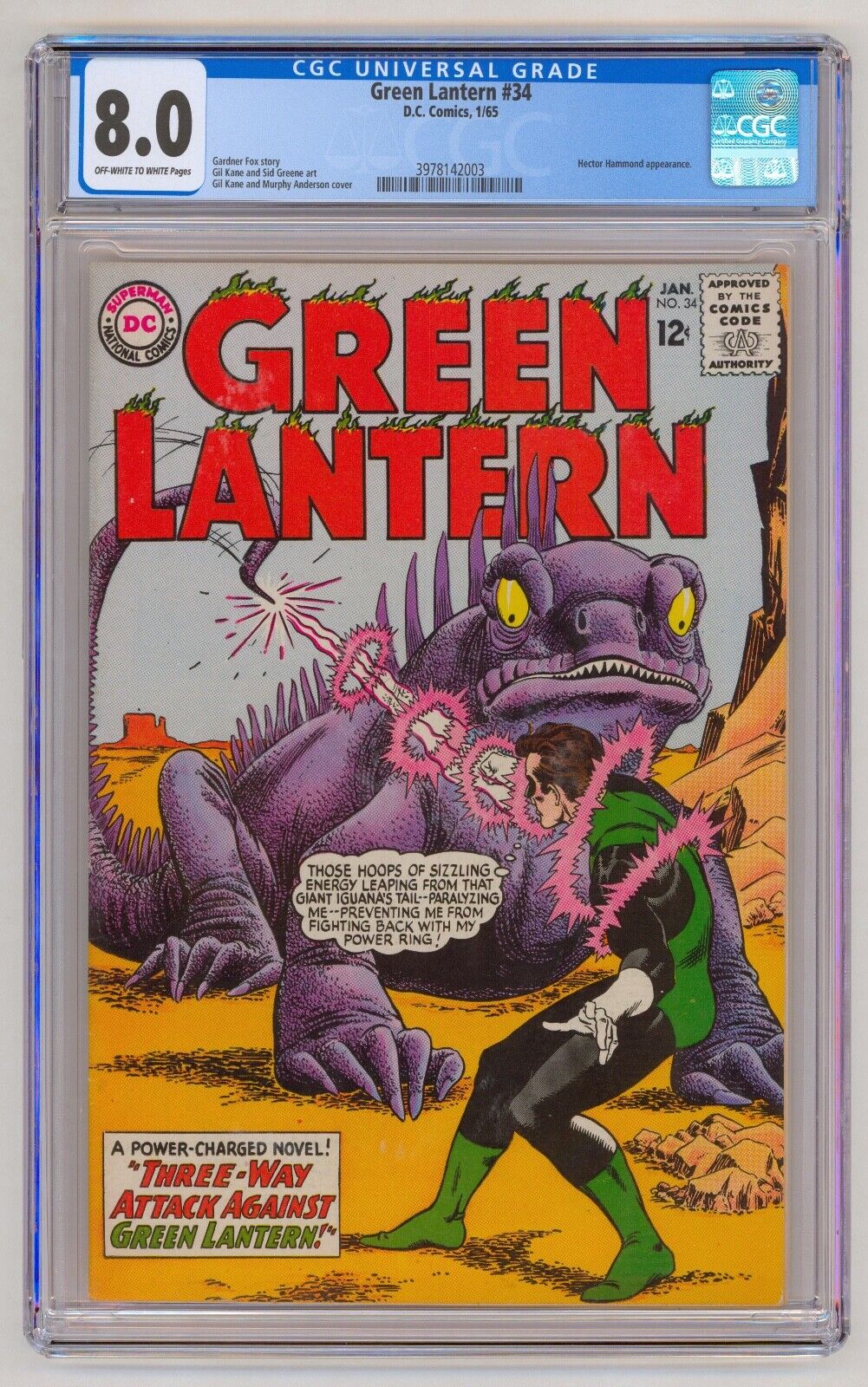 Green Lantern #34 CGC 8.0  1965 Hector Hammond app