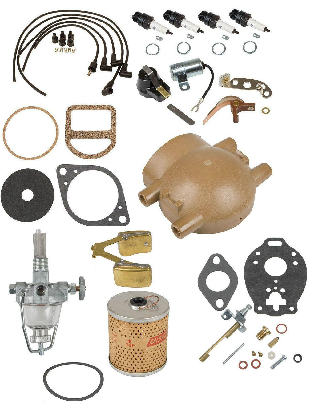 Comprehensive Maintenance & Tune Up Kit w/ Carb Float  Ford 9N 2N 8N Front Mount