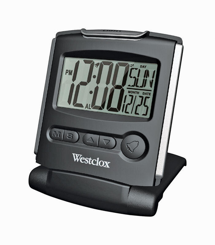 Westclox  Silver  Travel Alarm Clock  Batteries Required