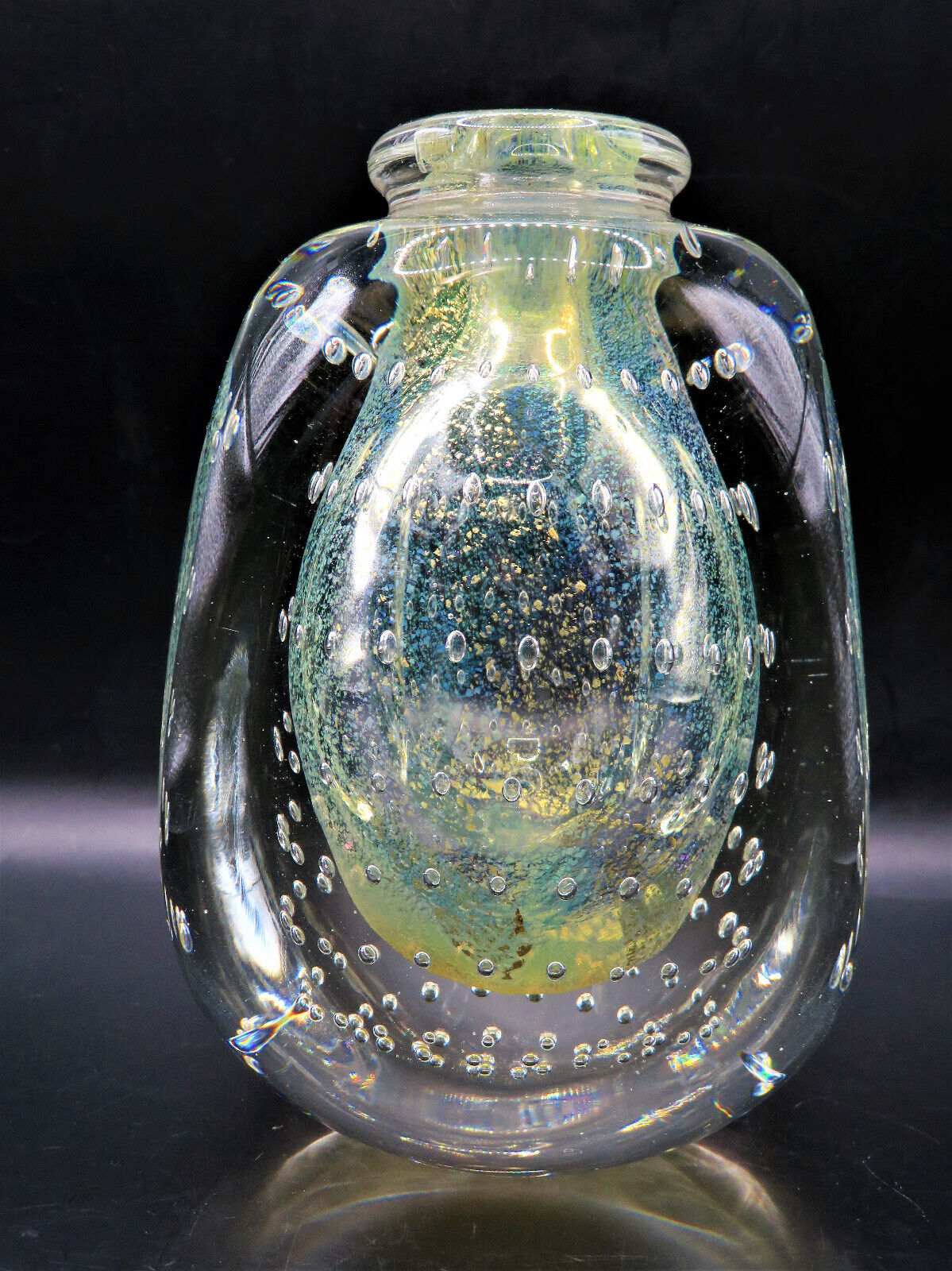 Signed Robert Eickholt Art Glass Perfume Bottle Free Form Paperweight Design