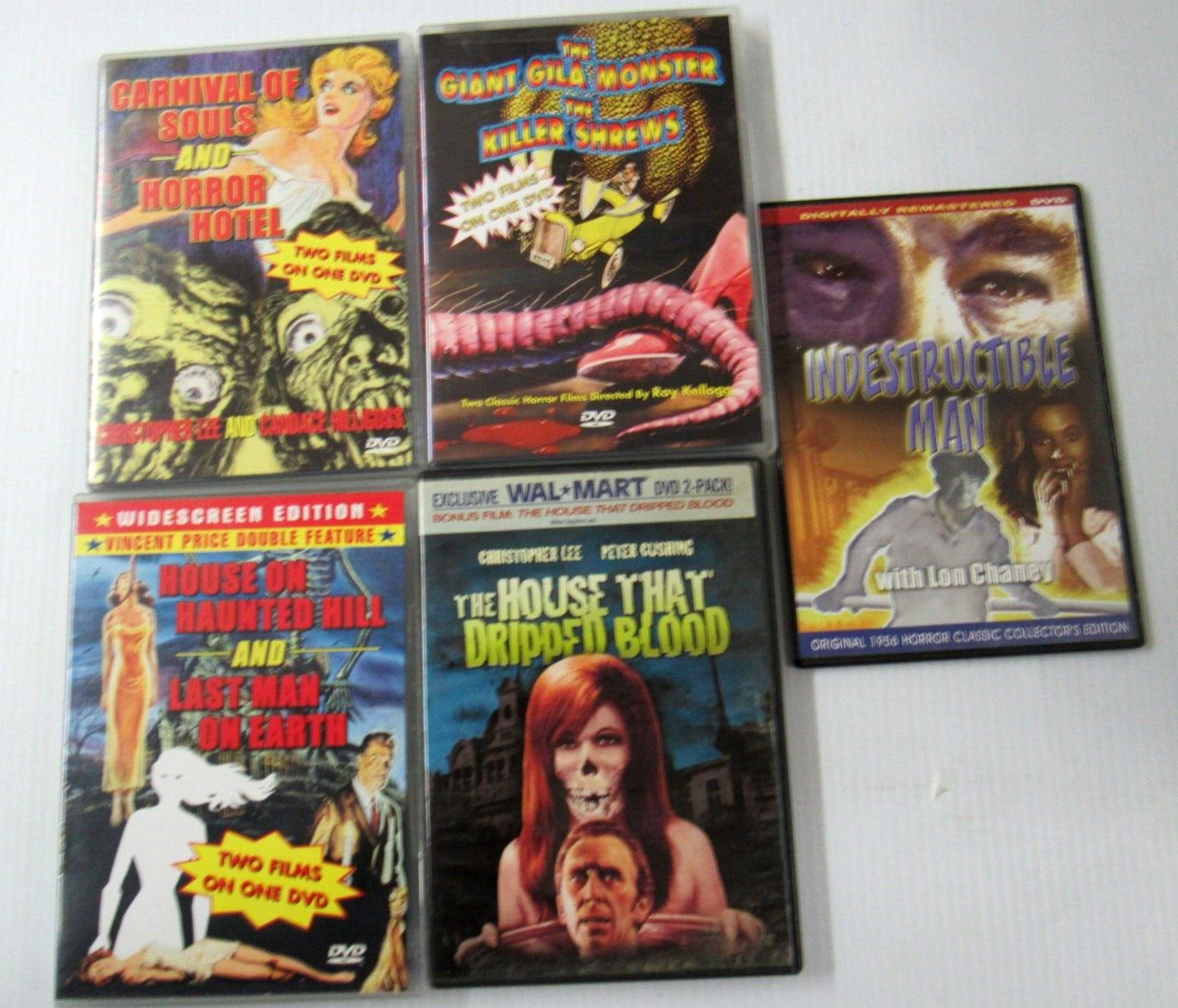 Lot of 5 Vintage B Horror Dvds From 1950s & 1960s 8 Films