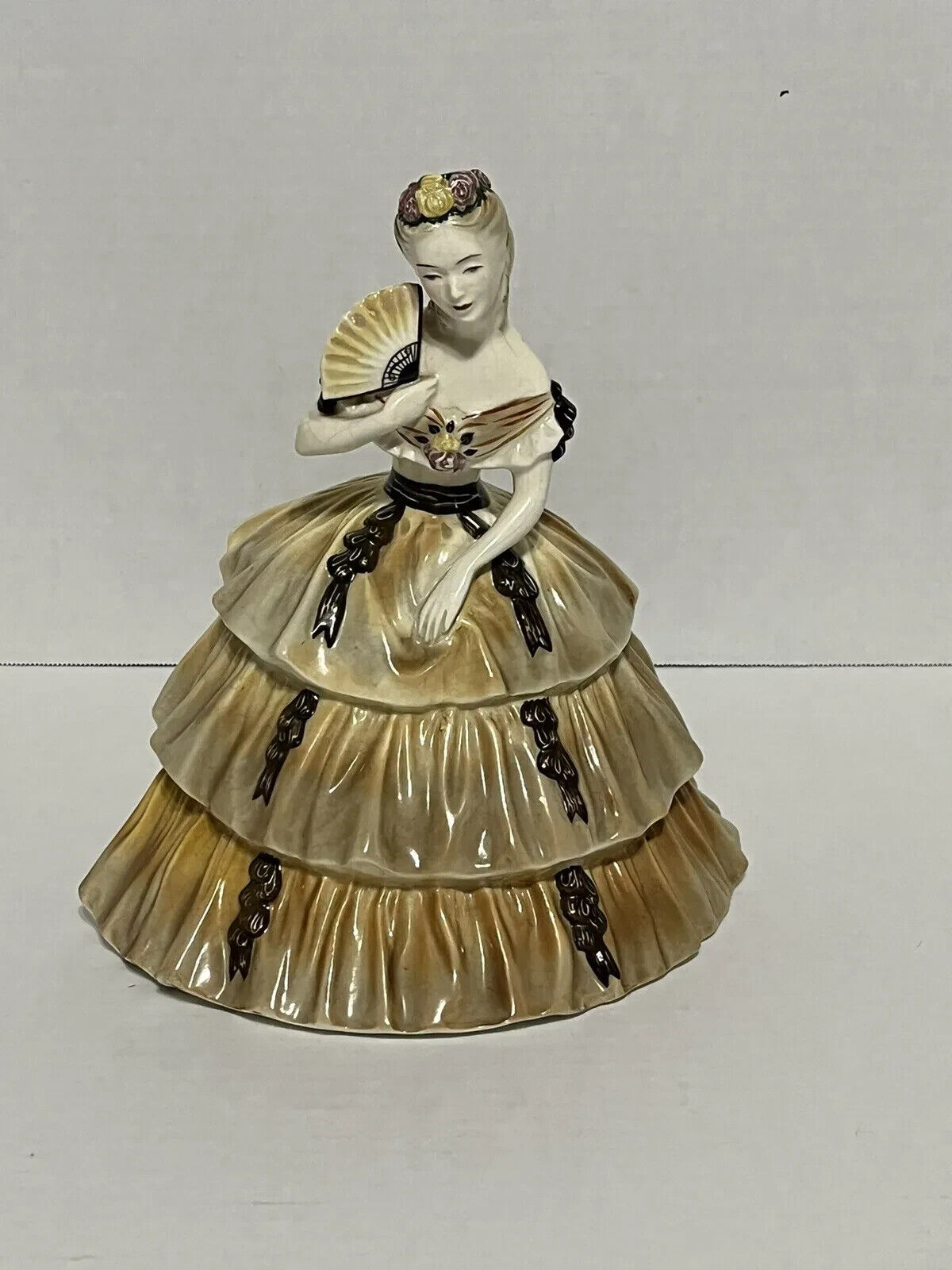 antique goldscheider lady art decorative porcelain figure german Ball gown