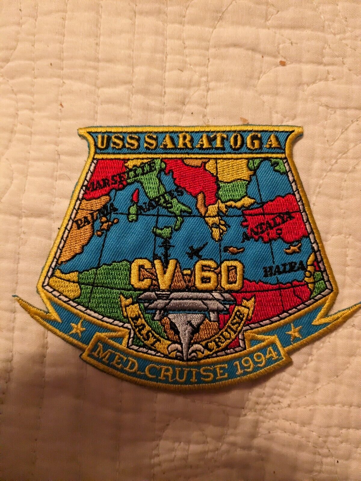 U.S.S. Saratoga Med Cruise 1994 Embroidered Patch