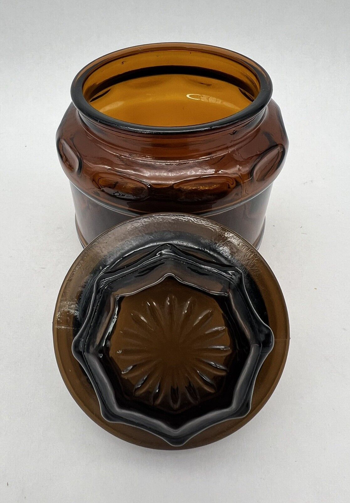Vintage 1960’s Amber Apothecary Jar Rare