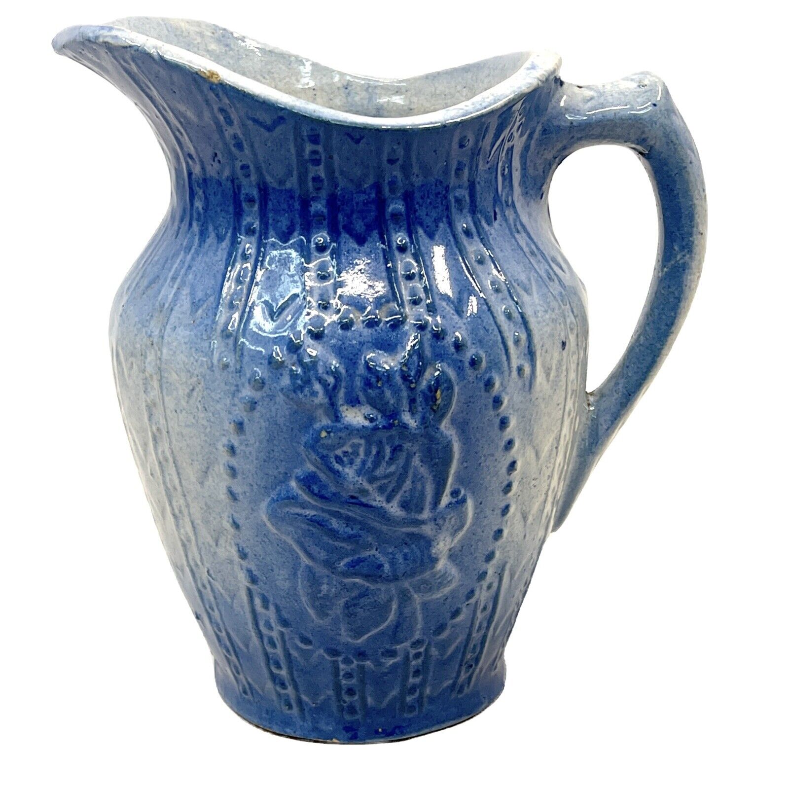 Antique Salt Glaze Blue & White Stoneware 7\