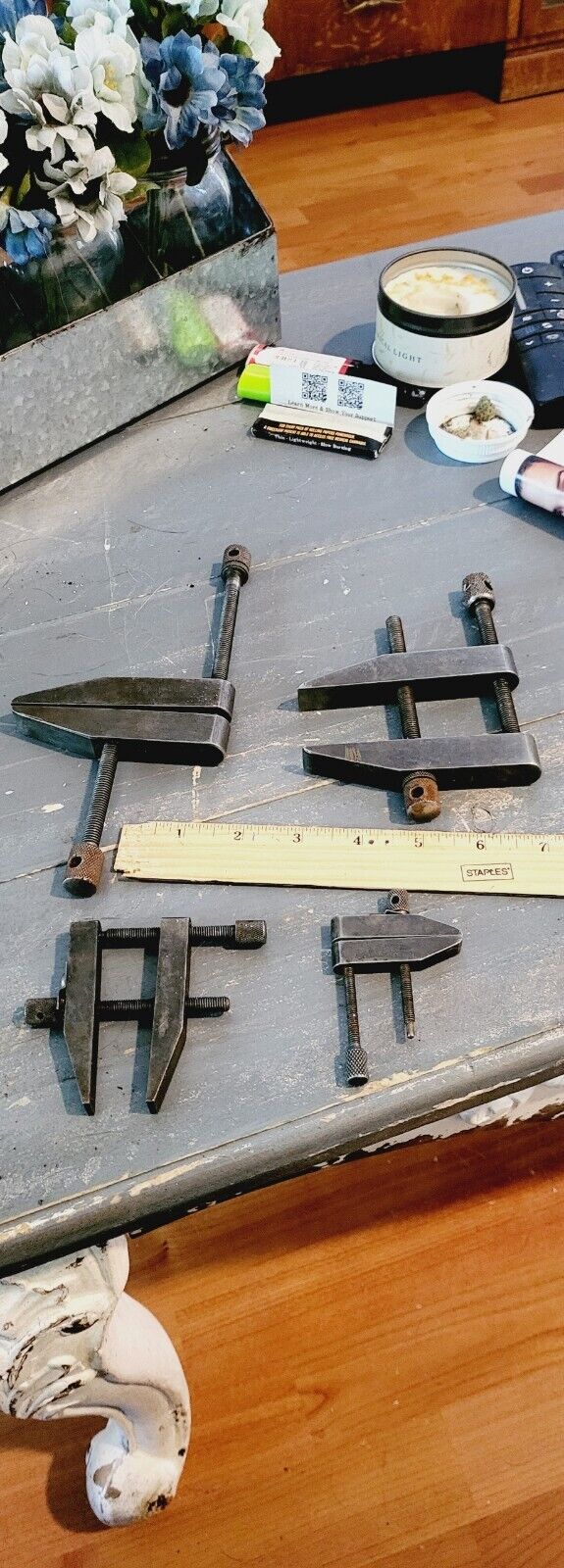 4 Vintage The L.S. Starrett CO. Parallel Machinist Clamps No. 161 USA 