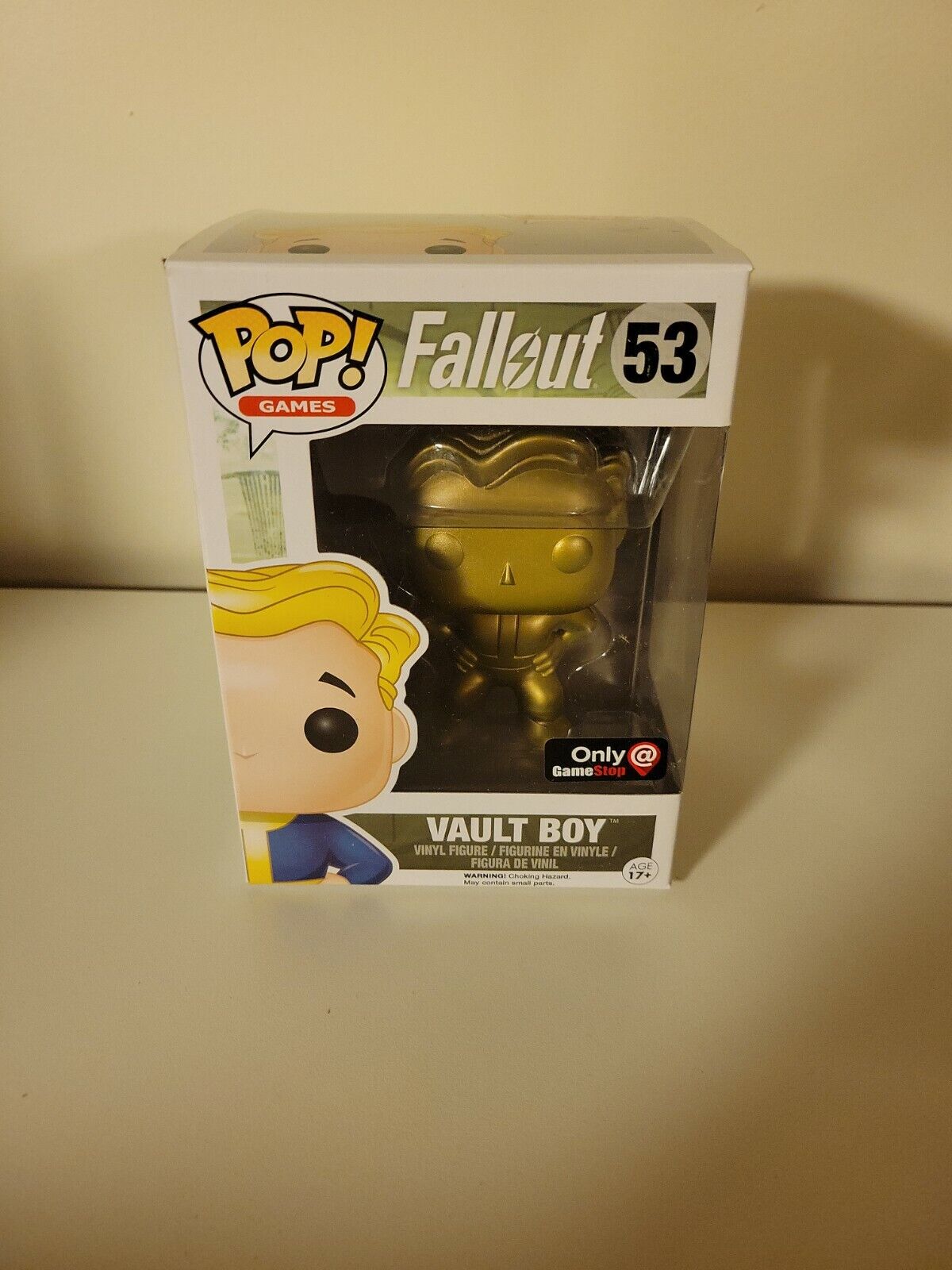 Funko Pop Games Fallout Gold Vault Boy Gold #53 Gamestop Exclusive Brand New 