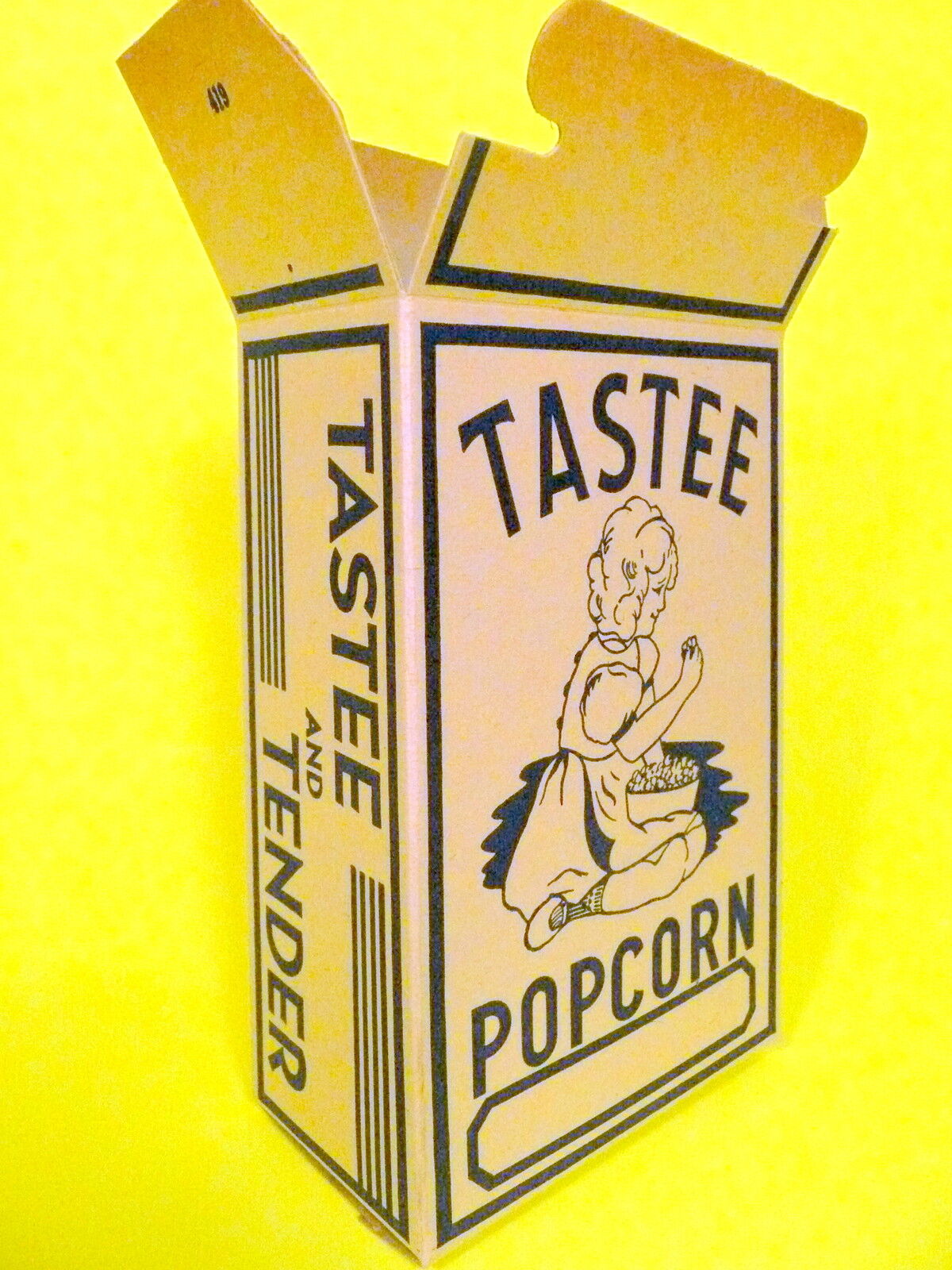vintage 1930's nos Columbus, Oh Theatre Popcorn Box -TASTEE & TENDER - 1 /$5.99 