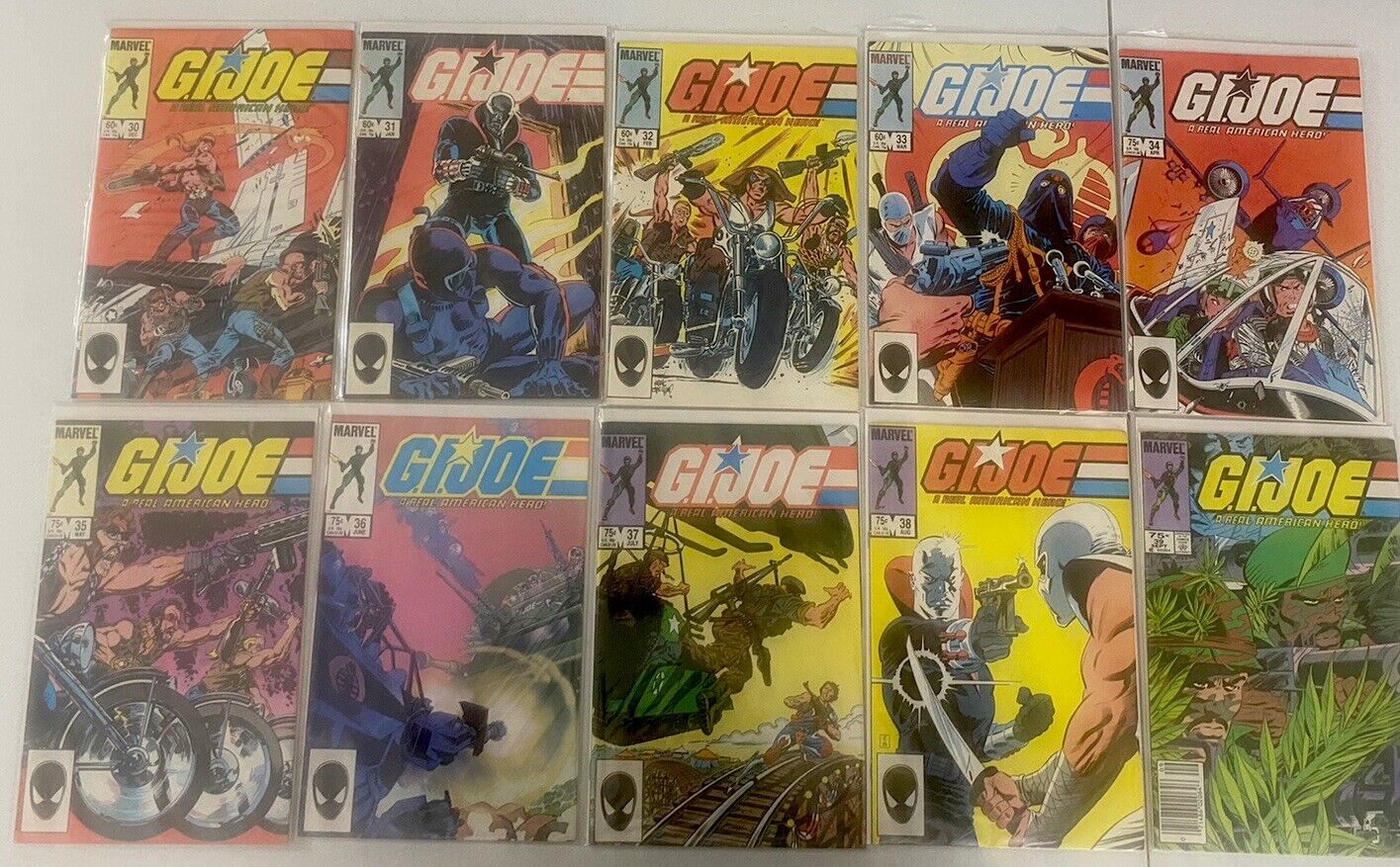 Marvel Gi Joe Comic Lot Of 10 Issues 30-39  Bagged And Boarded