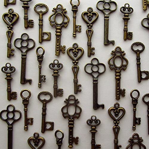 Lot Of 48 Vintage Style Antique Skeleton style Old Keys Jewelry