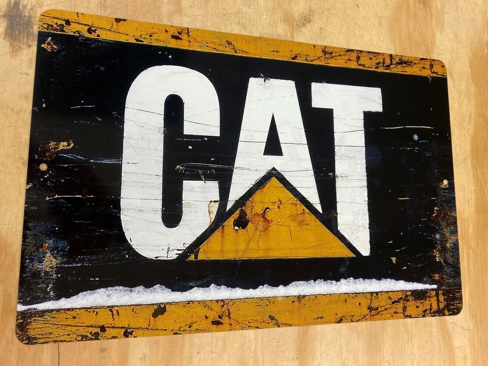 Caterpillar Tractor Cat Heavy Equipment Rustic Metal Tin Sign 12\