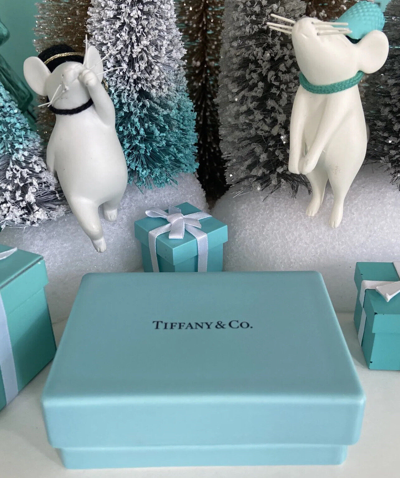 Tiffany&Co Blue Trinket Box Everyday Objects Bone China 2 1/4”x3 1/4”x1 3/8”RARE