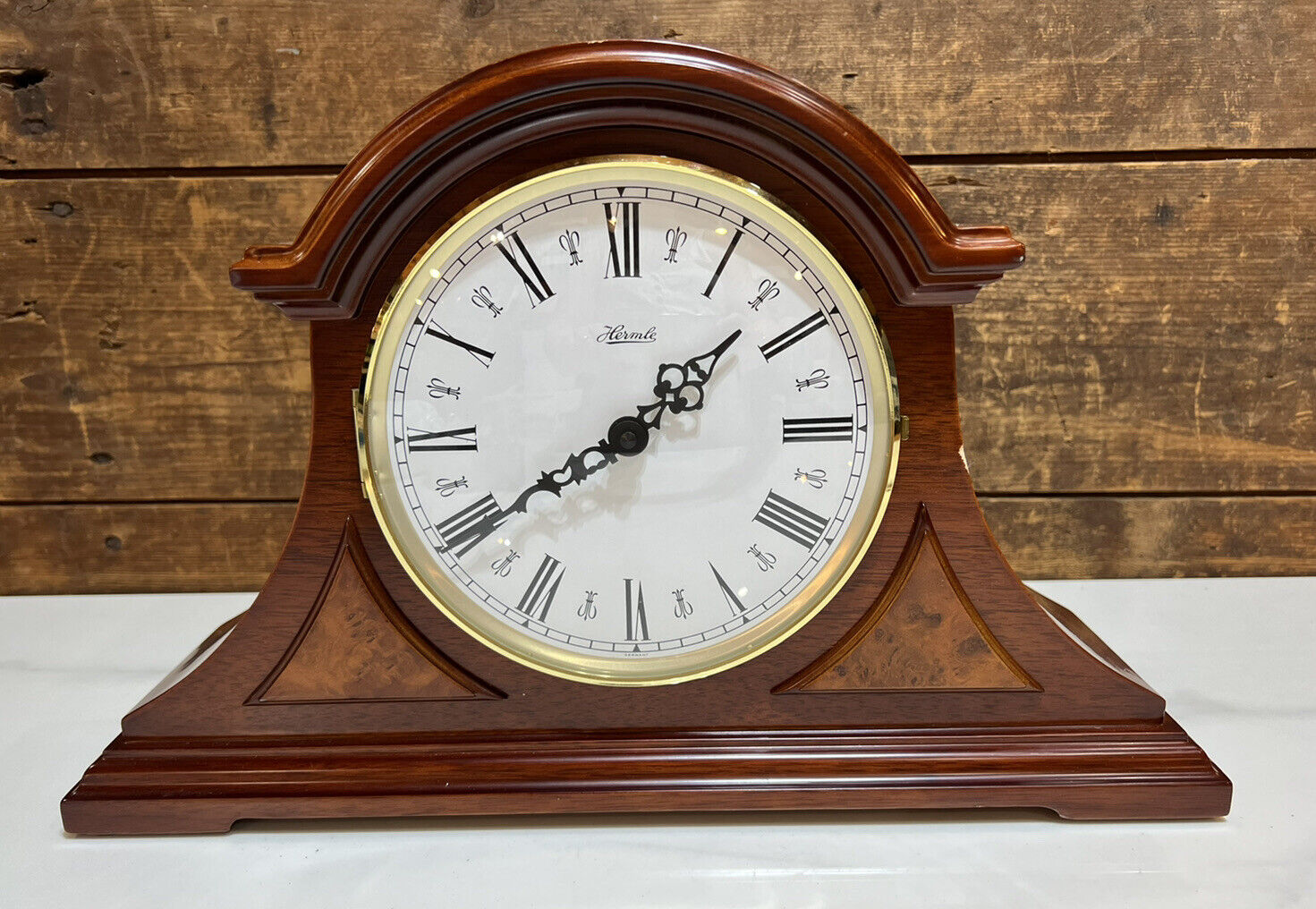 Hermle Brown Table-clock Clock With Roman Numerals Collectible