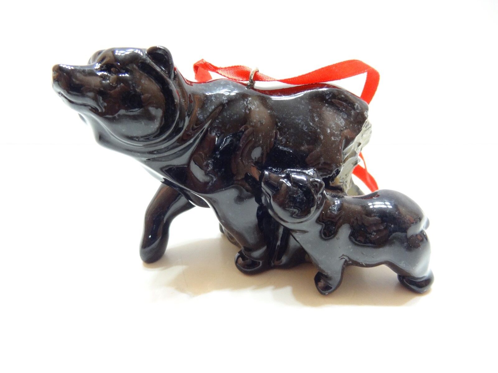 Big Sky Carvers Stonecast Black Mother Bear & Baby Bears Cubs Hanging Ornament