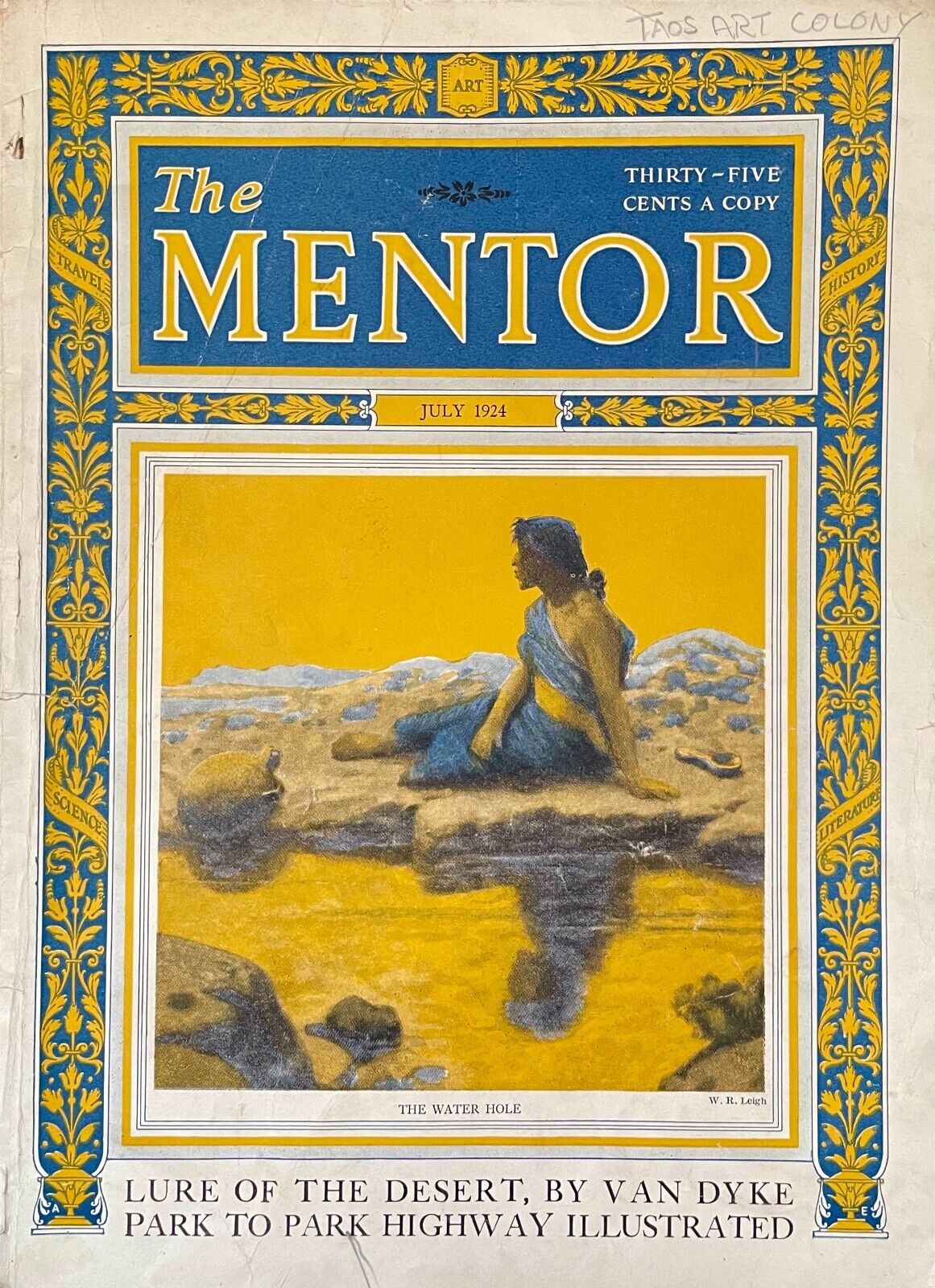 ANTIQUE 1924 PUBLICATION-THE MENTOR-TAOS ART COLONY-SW NATIVE AMERICAN AREA-MORE