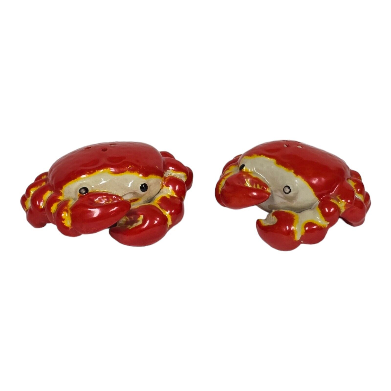 Vtg 1950s Norcrest Red Crabs Salt & Peppers Shakers MCM Kitchen Nautical Decor
