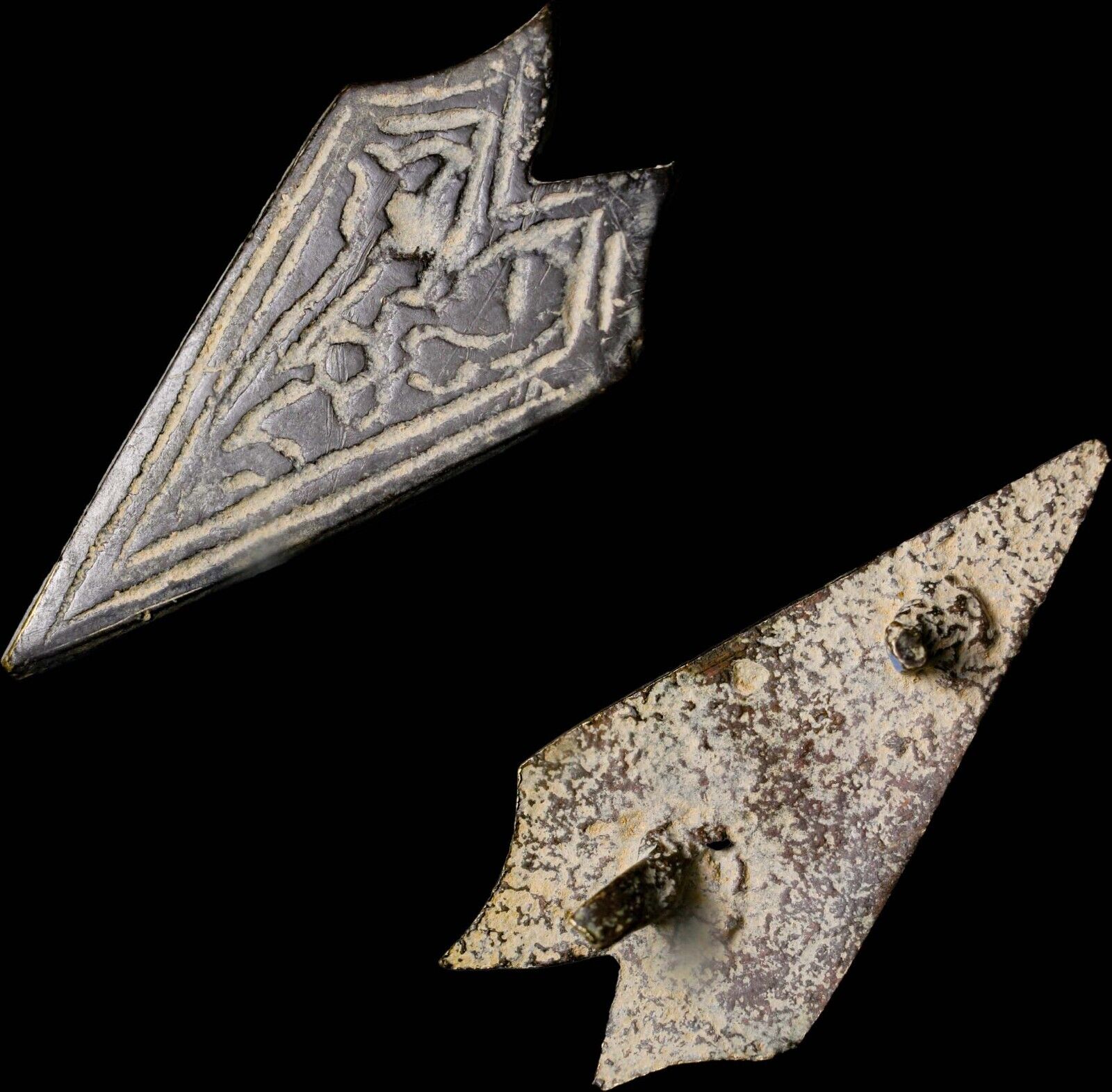 Authentic Ancient Roman Antiquity Artifact Soldiers Belt Buckle Sheath Arrows