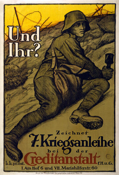 WA62 Vintage WWI Austrian Austria War Loans Fund Raising Poster WW1 A1 A2 A3