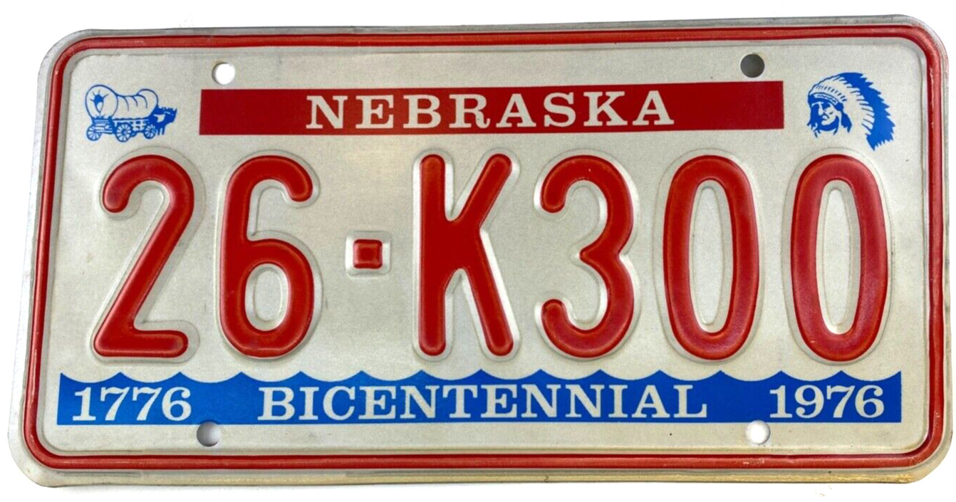 Vintage Nebraska 1976 Bicentennial Automotive License Plate Antelope Co Decor