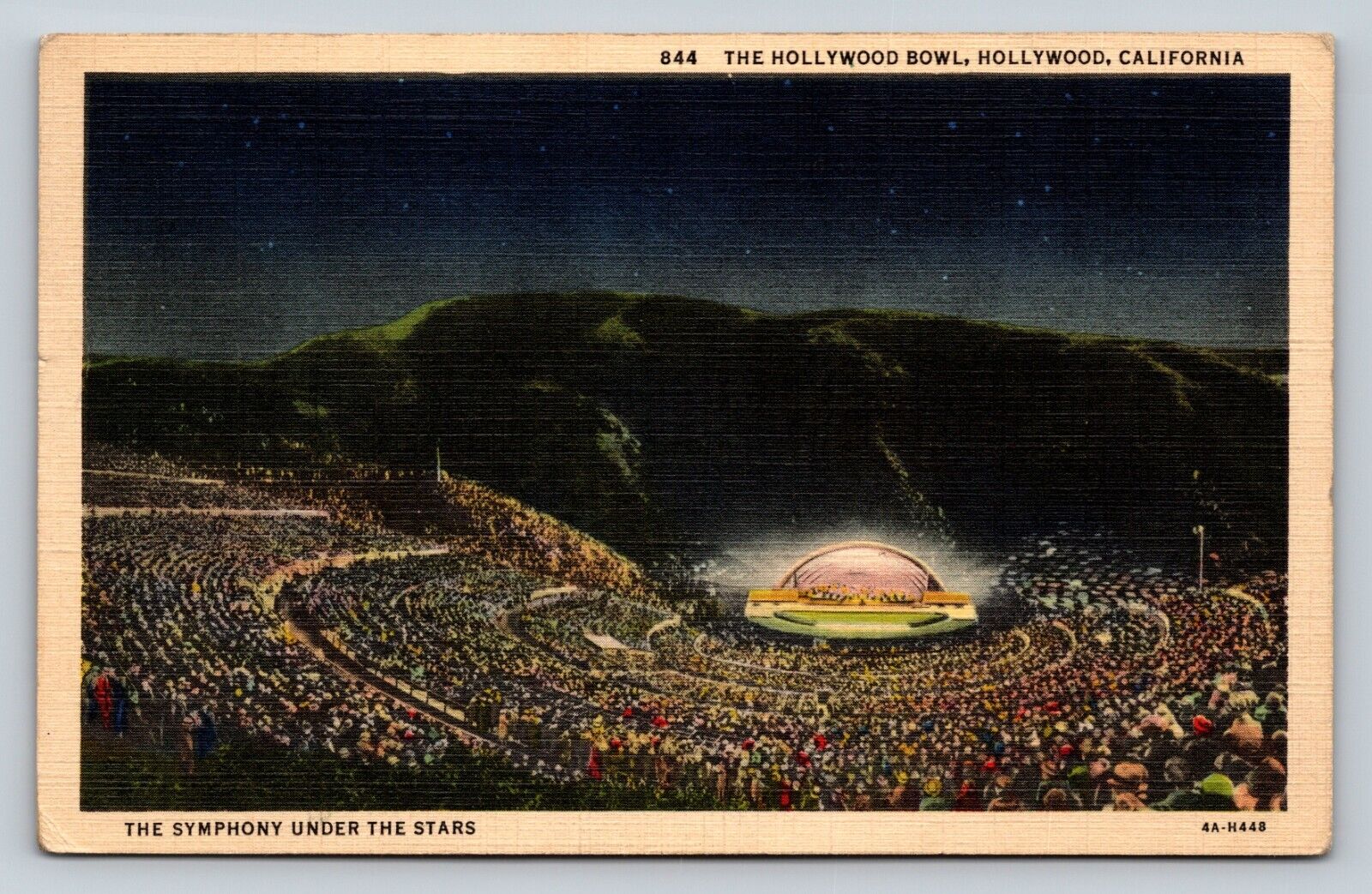 c1938 Hollywood Bowl California Arcade Annex Cancellation VINTAGE Postcard