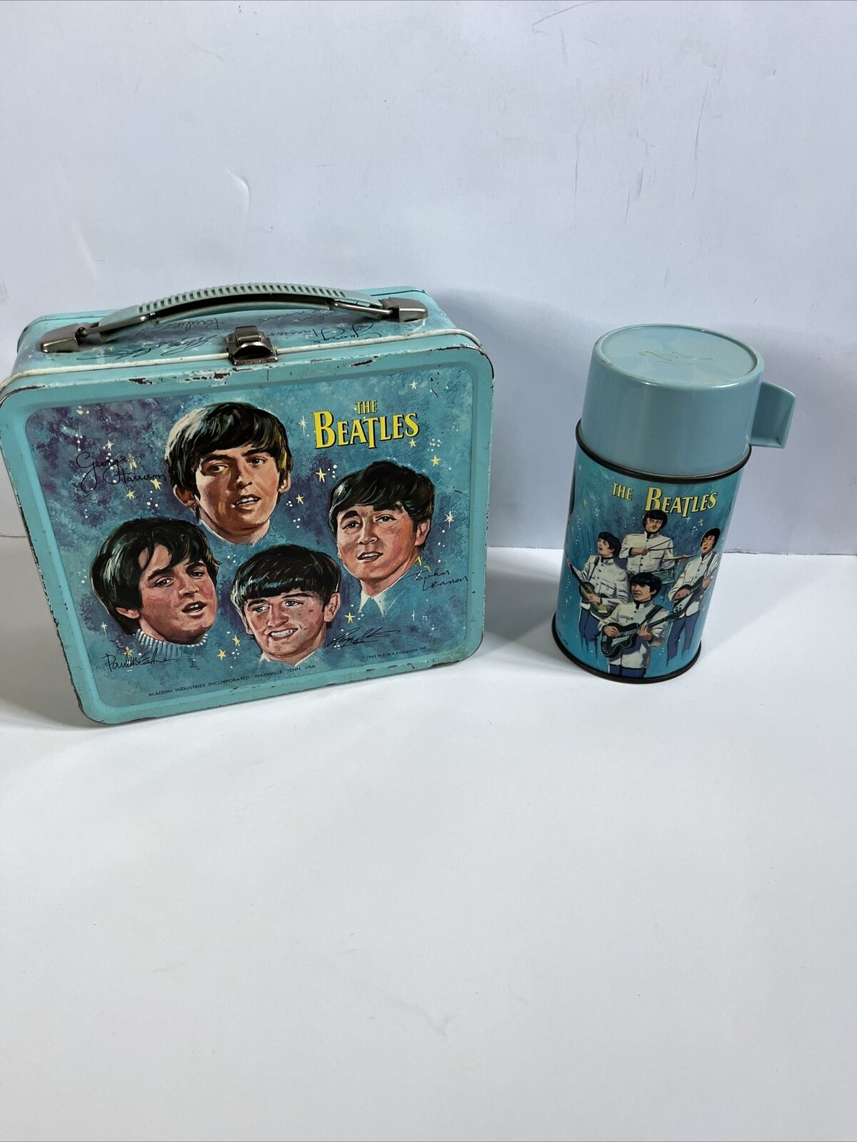 Vintage 1965 Beatles Lunch Box and Thermos  Lunchbox  Aladdin