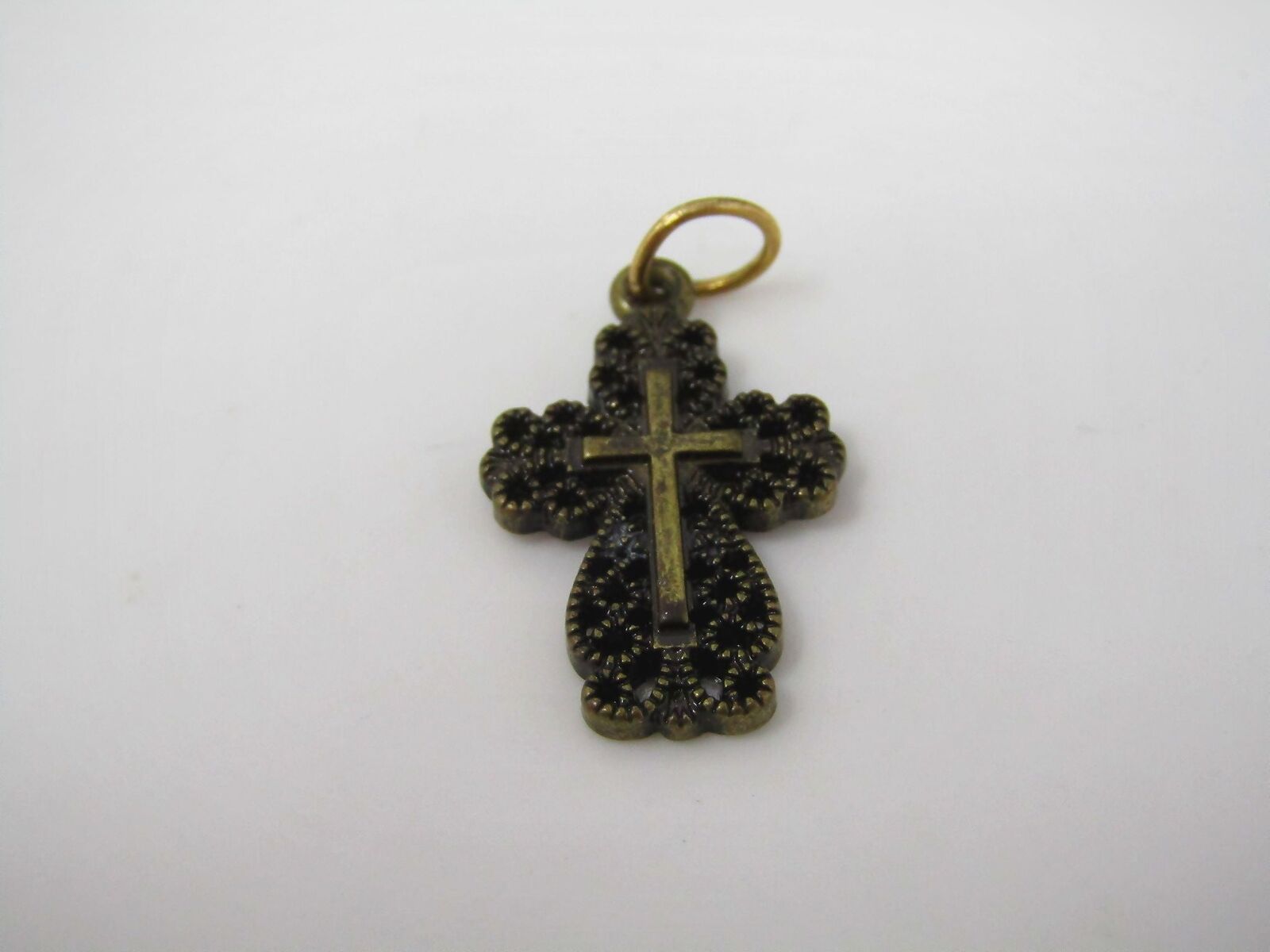 Christian Cross Pendant: Small Open Curled Design