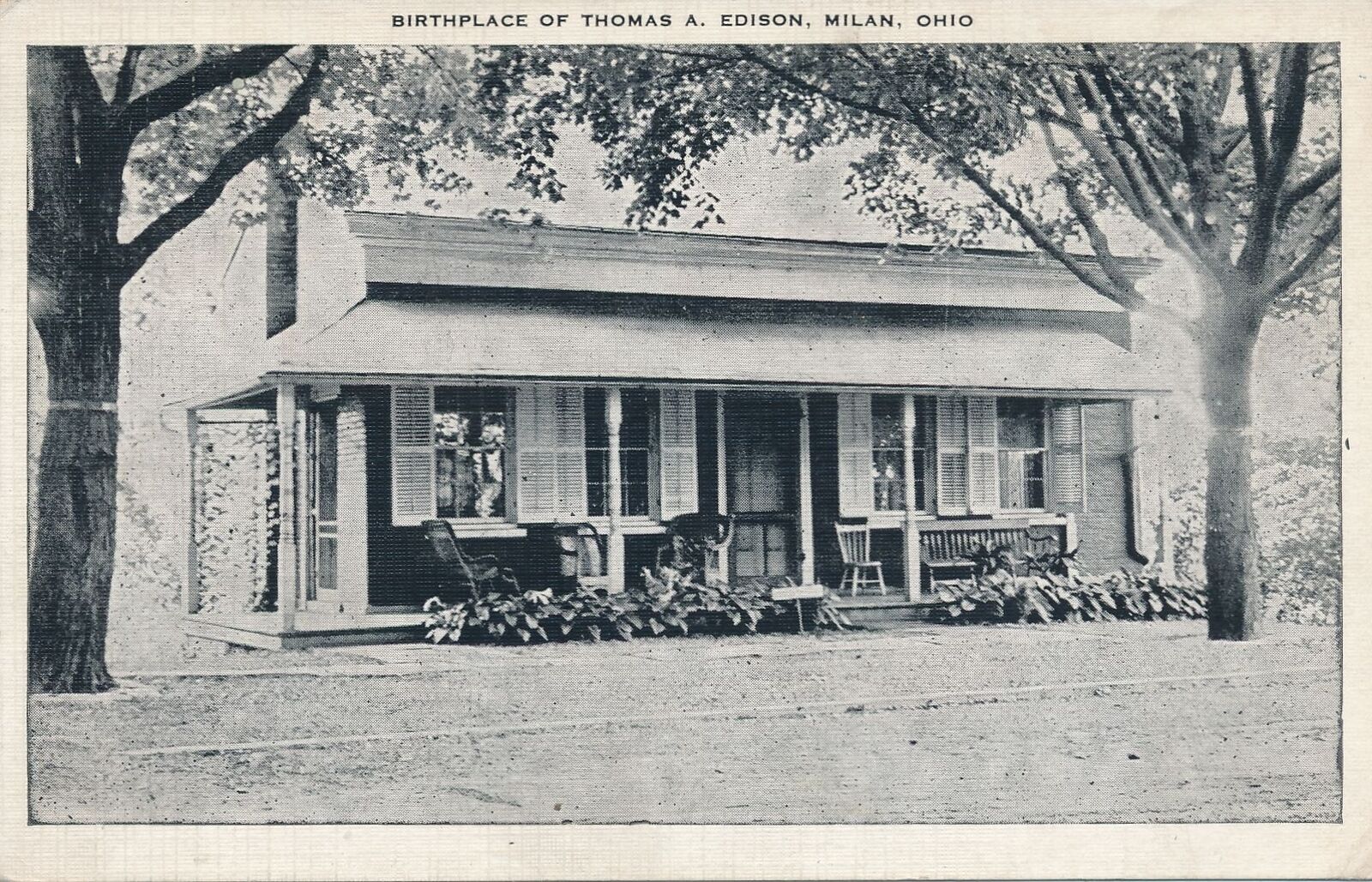 MILAN OH - Thomas A. Edison Birthplace Postcard - 1943