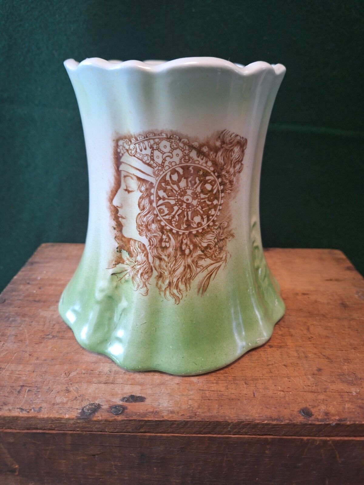 Sebring Porcelain Spooner/Vase Mucha Art Nouveau Ladies