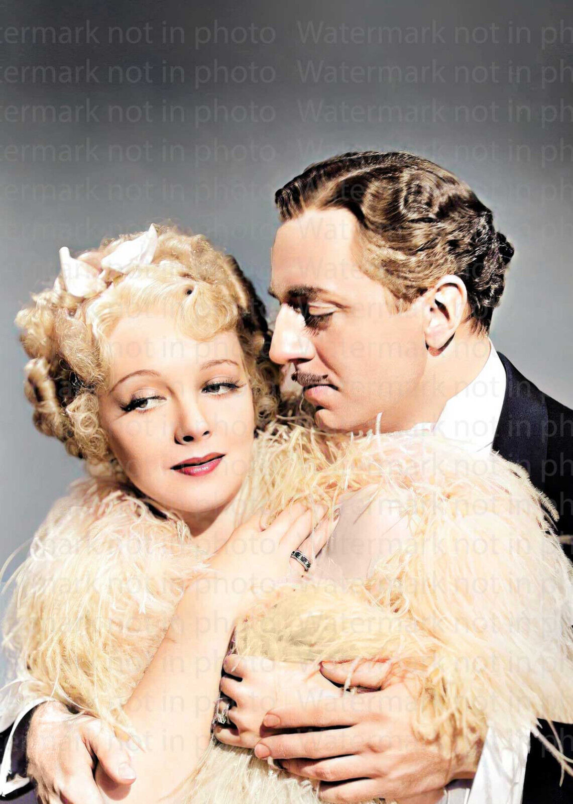 Virginia Bruce & William Powell in The Great Ziegfeld RARE COLOR Photo 612