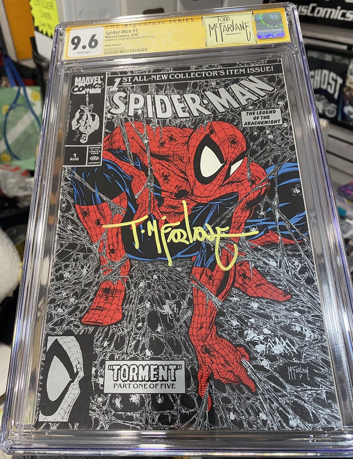 Spider-Man #1 Silver Edition CGC 9.6 SS Todd McFarlane Gorgeous ICONIC COVER NM+