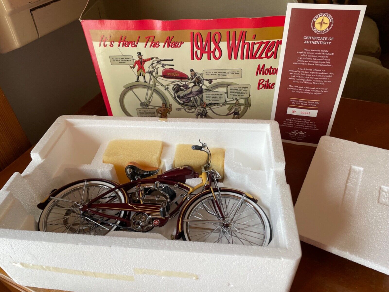 Schwinn Whizzer Motorbike Bicycle 1:6 Scale Model Xonex In Box