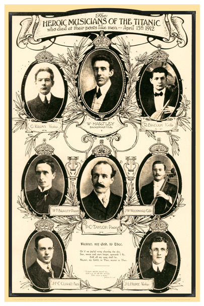TITANIC ETC. 1013b  RMS Titanic Musicians Tribute Poster - band members  24 x 36