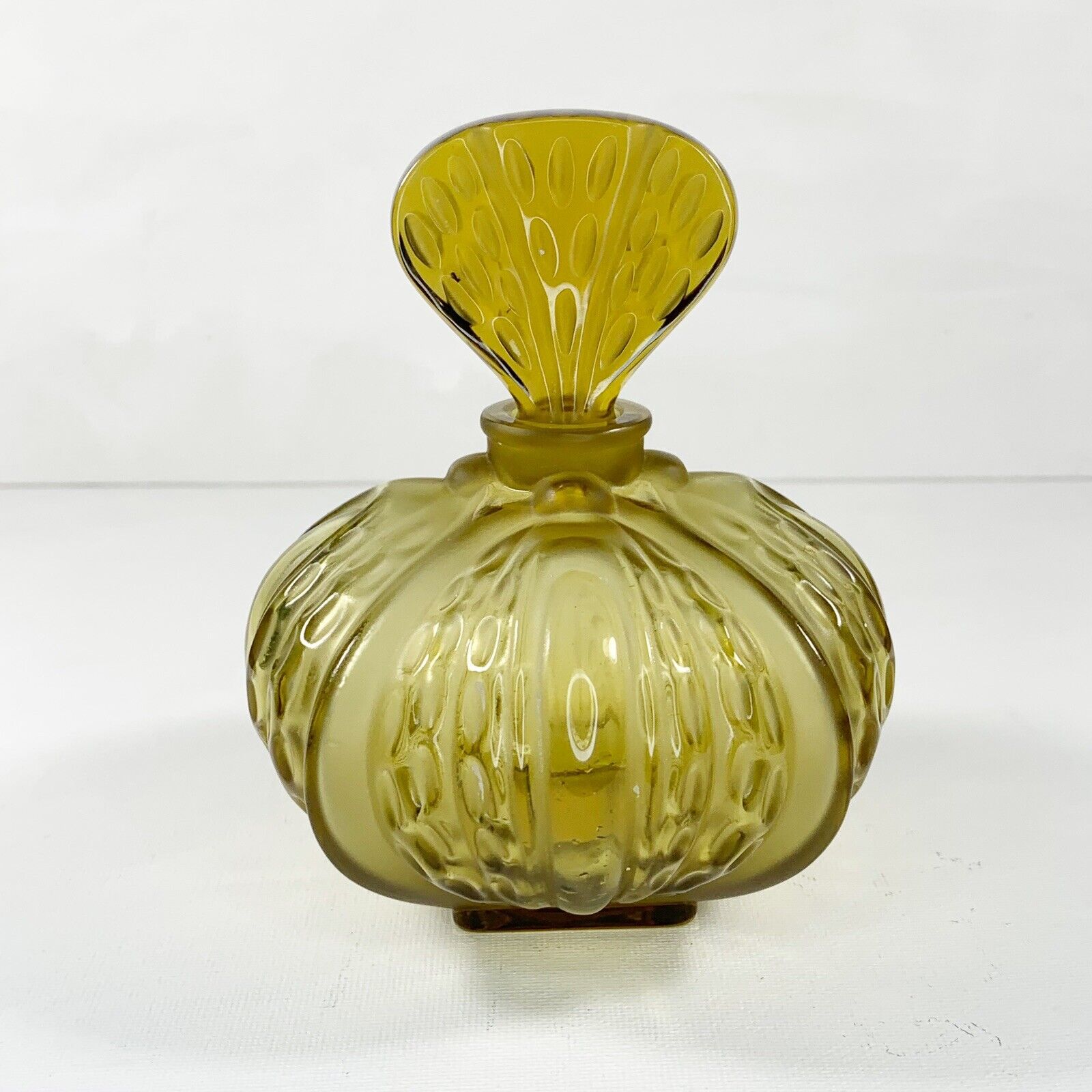 Lalique Perfume Bottle France Crystal Amber Mirabel Marie Claude Design Estate