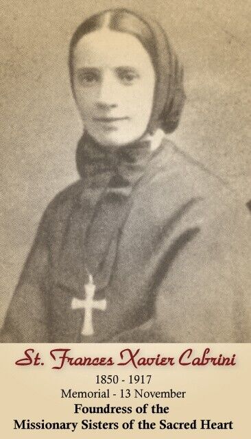St. Frances Xavier Mother Cabrini Prayer Card, 5-pack, LAMINATED