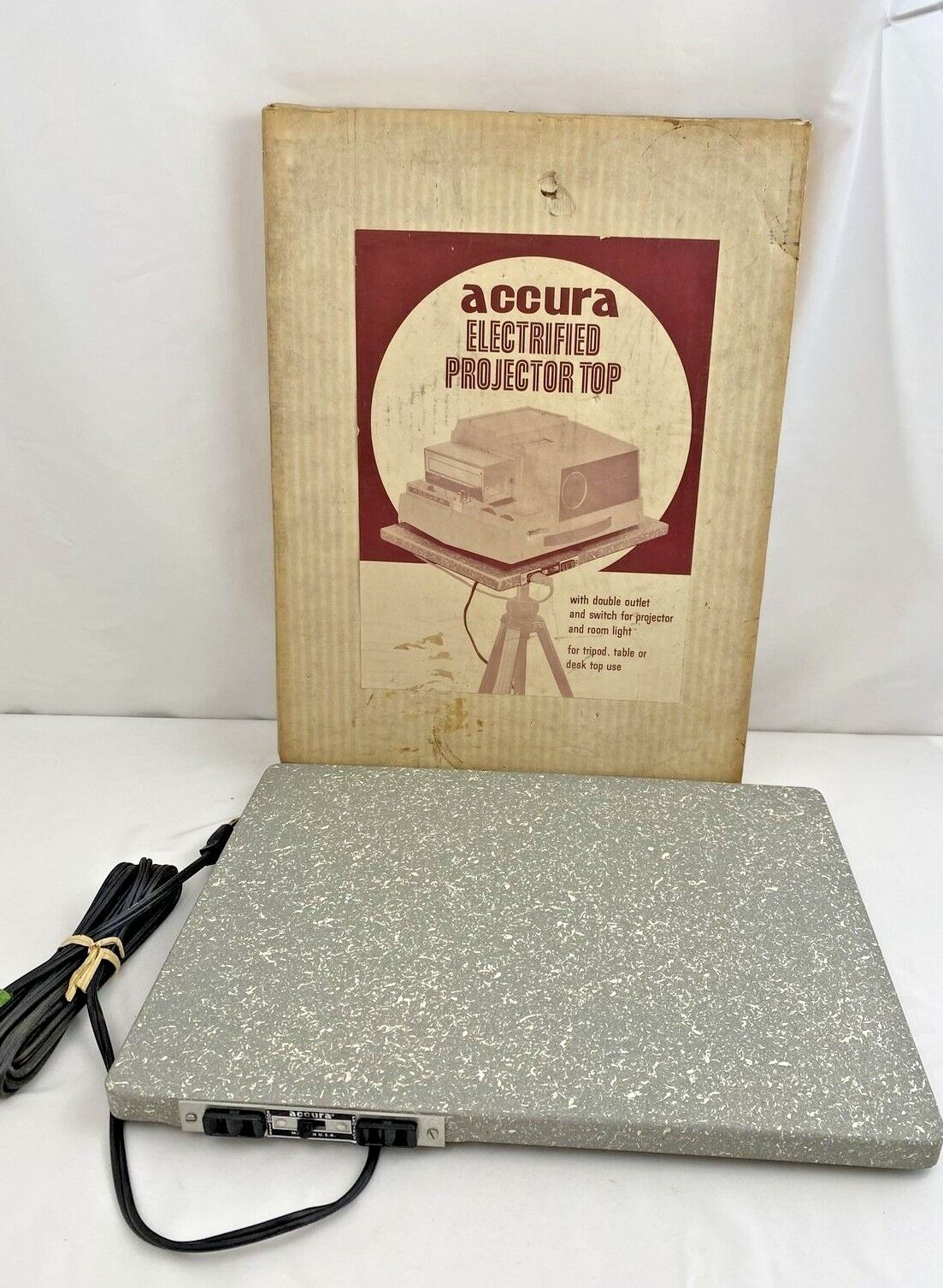 Vtg. Accura Electrified Projector Top- for Tripod, Table or Desktop, Dual Outlet