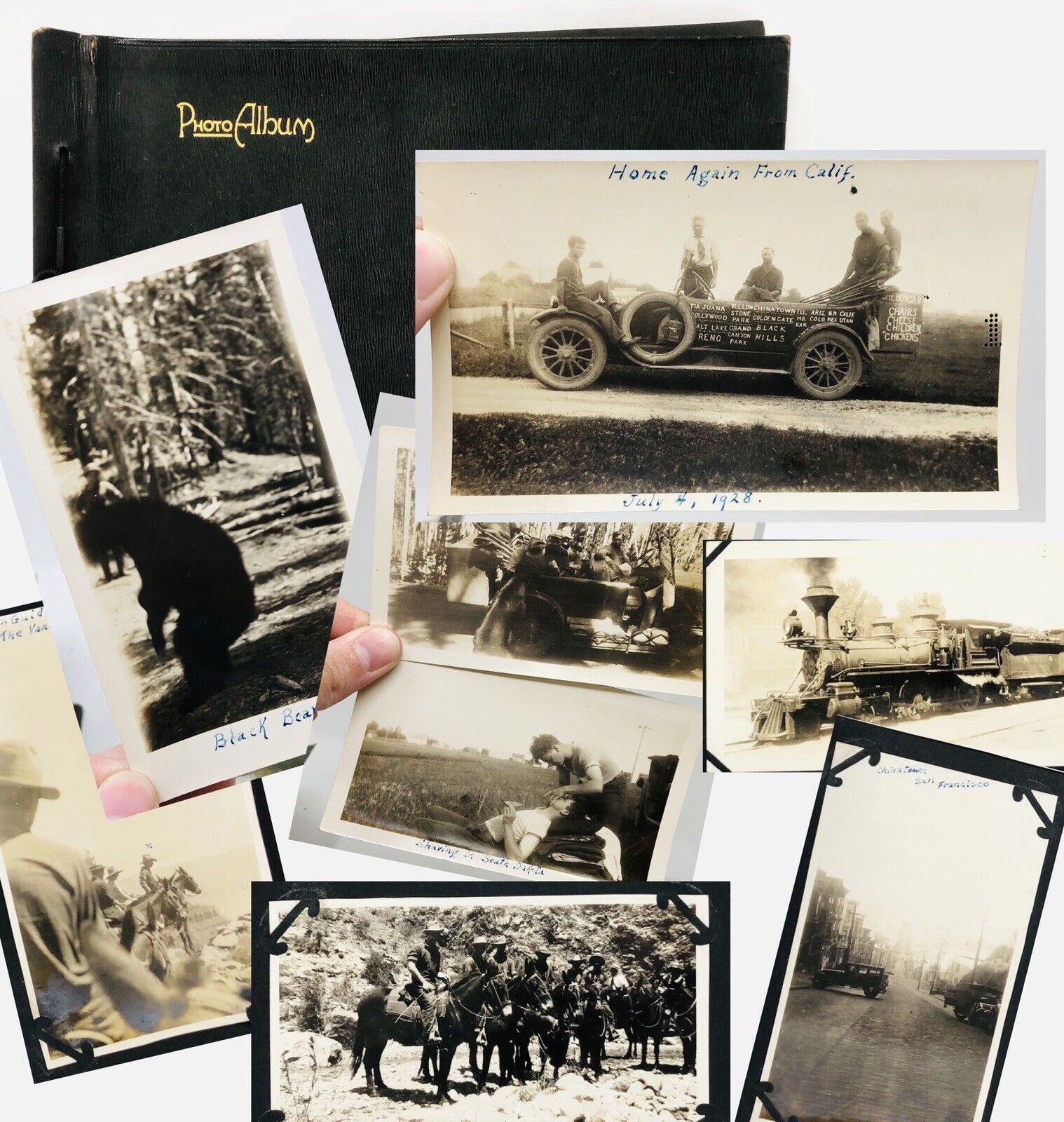 Antique 1920s Sheboygan Wisconsin Road Trip Photo Album USA Travel 20s Vtg A23