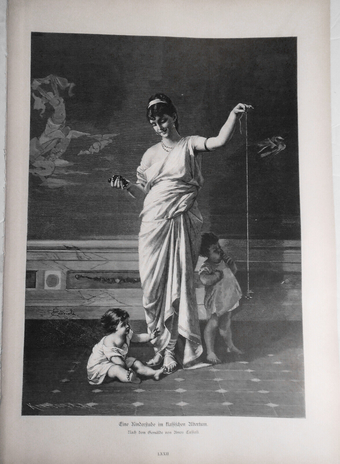 Eine Kinderstube im klassischen Altertum, von Amos Cassioli  -- 1882