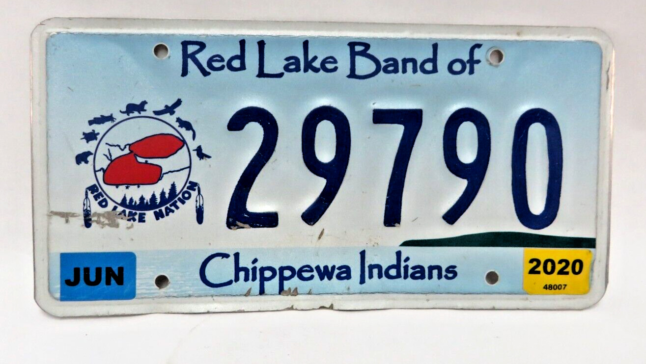 Red Lake Band Of Chippewa Nation License Plate Minnesota Early * Embossed# 29790