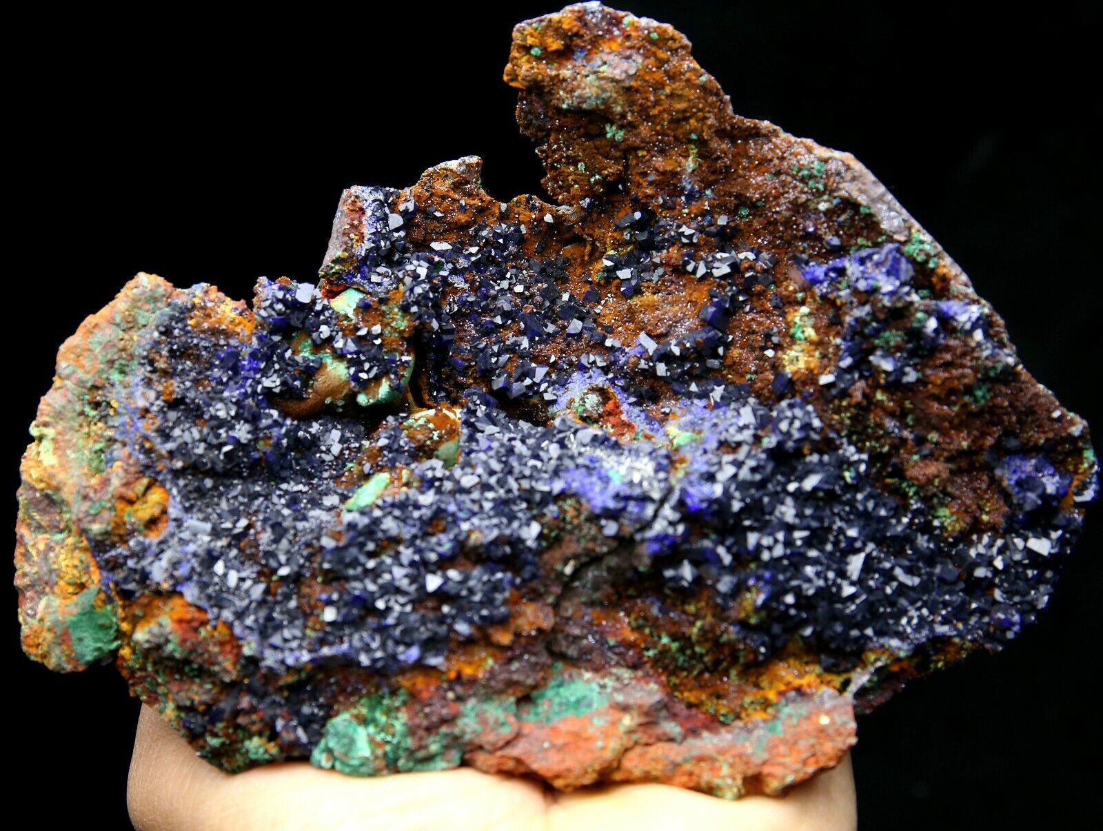 WOW Rare Glittering Azurite & Malachite Crystal Mineral Specimen/China A043