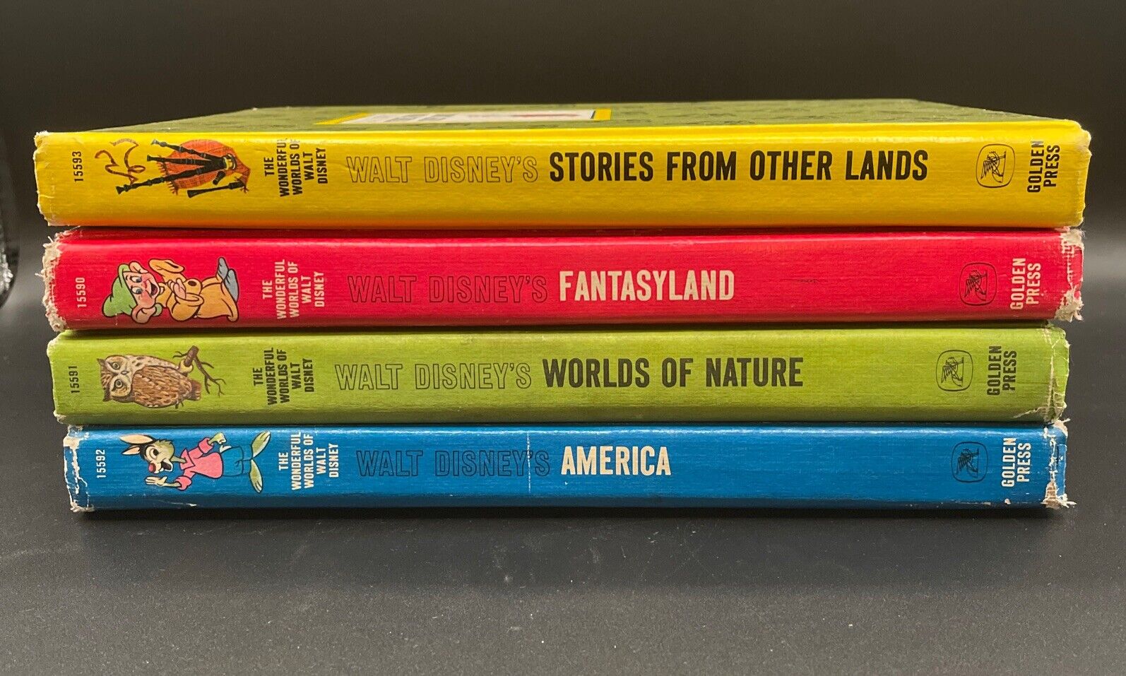 Vintage 1965 The Wonderful Worlds of Walt Disney 4 Book Boxed Set Fantasyland