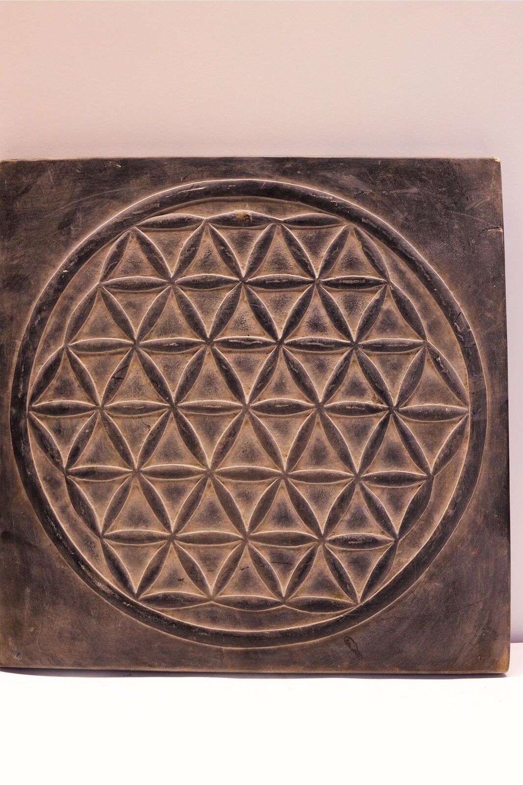 Fantastic Wall relief of the Flower of life, symbol of sacred geometry-flower