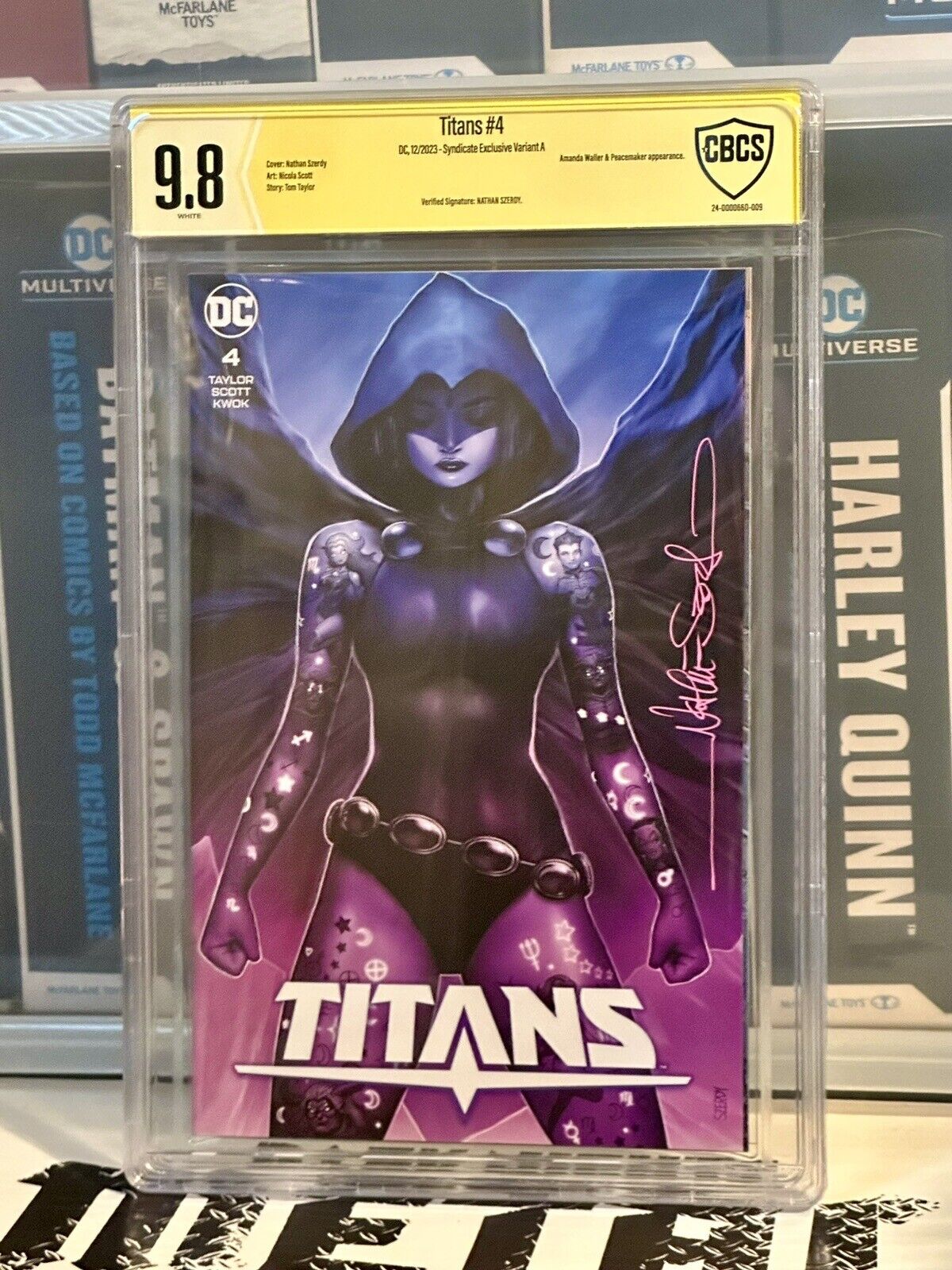 TITANS #4 Signed By NATHAN SZERDY CBCS 9.8 616 Raven Tattoo Variant Cover New