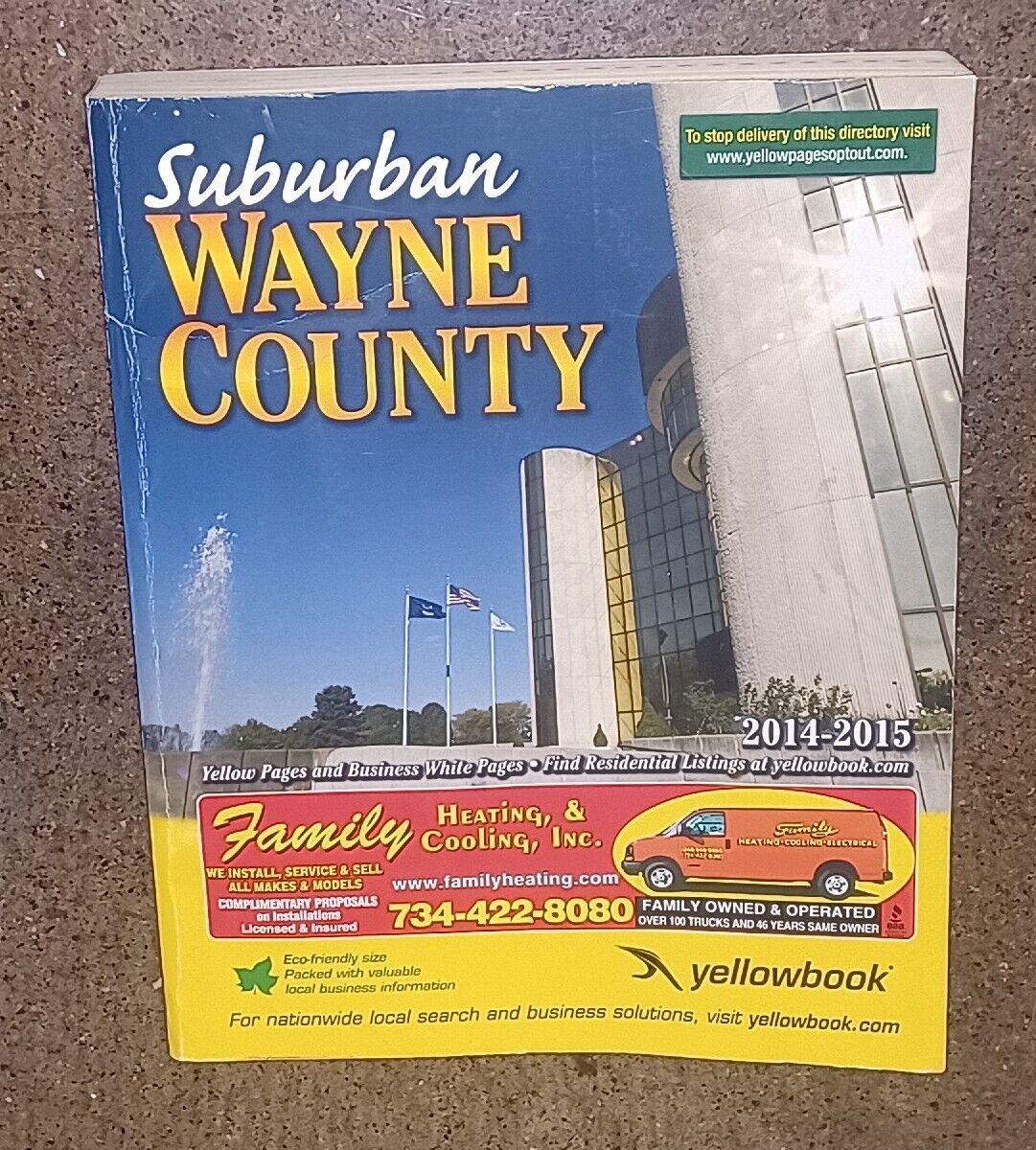 2014/2015 Detroit Wayne County 734/313 Michigan Telephone Phone Book Directory