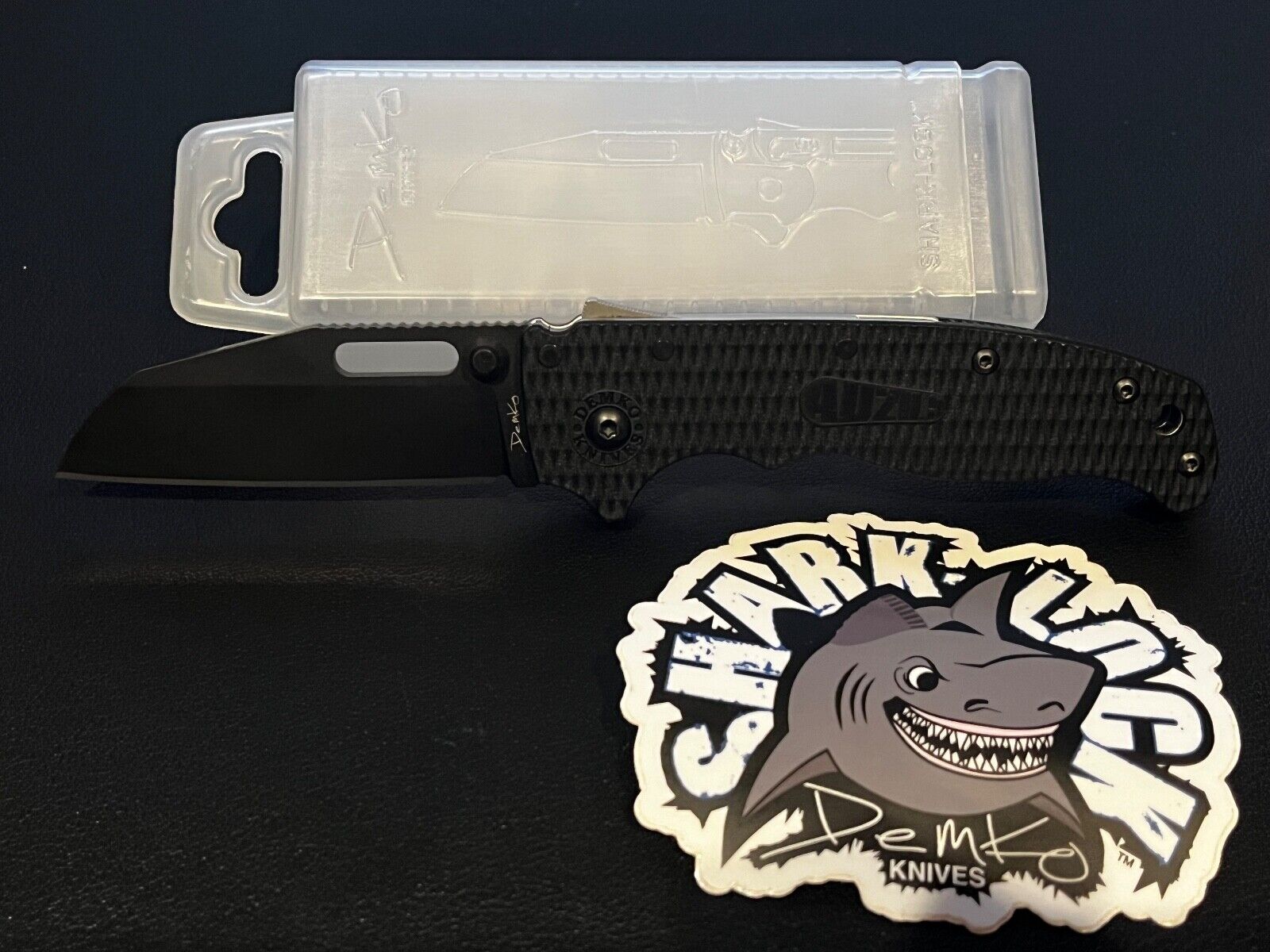 Demko Black AD 20.5 Shark-Lock Folding Knife Grivory Handle 3\
