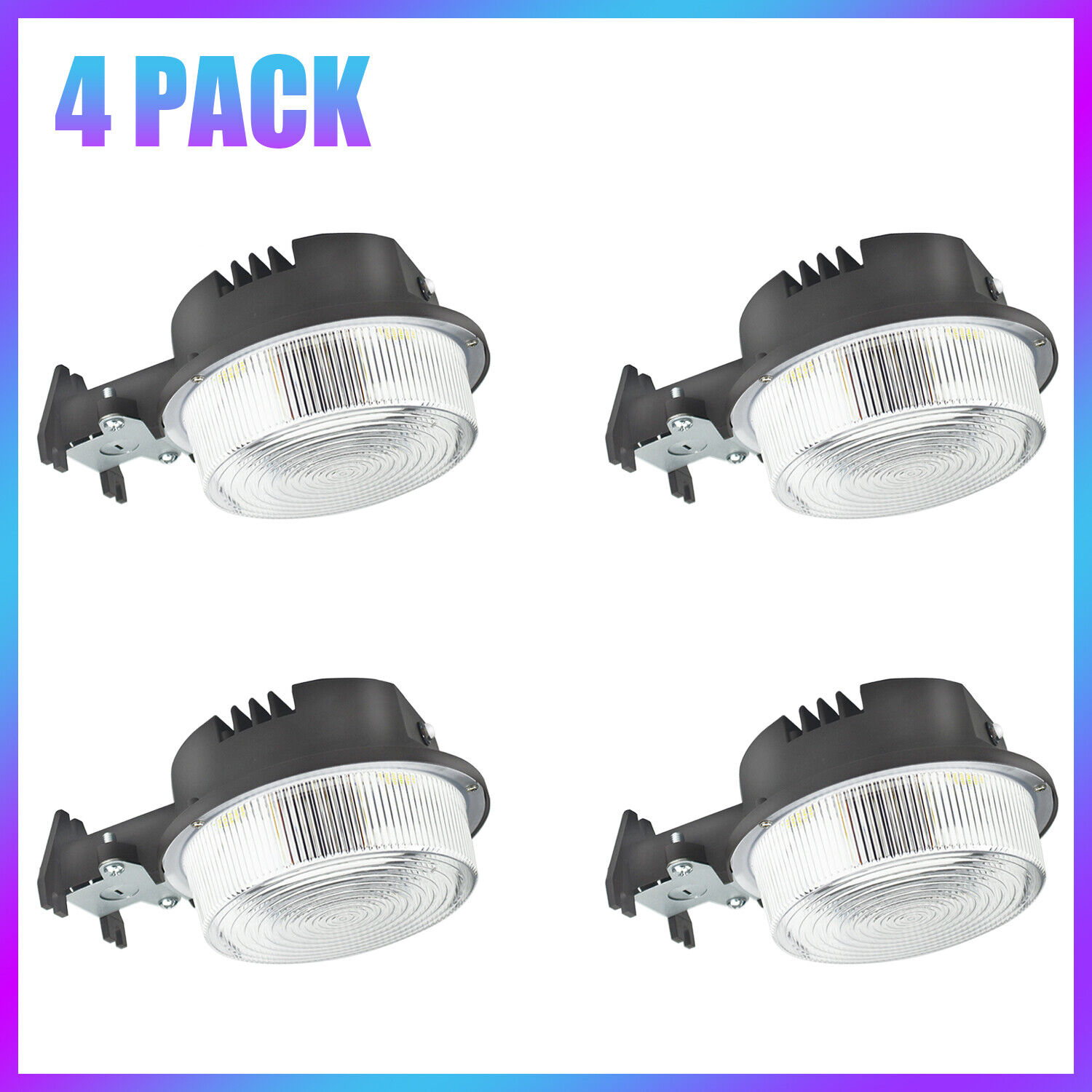 LED Security Area Lights 75 Watts - Barn Light Dusk to Dawn with Photocell 4Pack