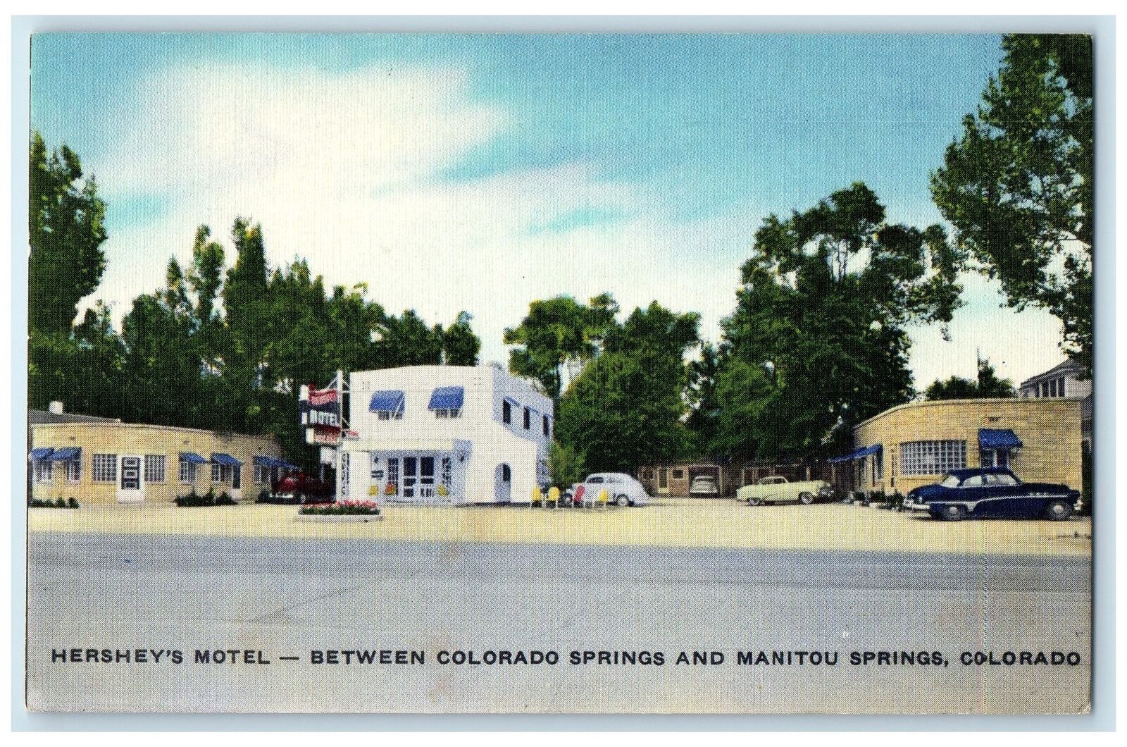 c1940\'s Hershey\'s Motel Between Colorado & Manitou Springs Colorado CO Postcard