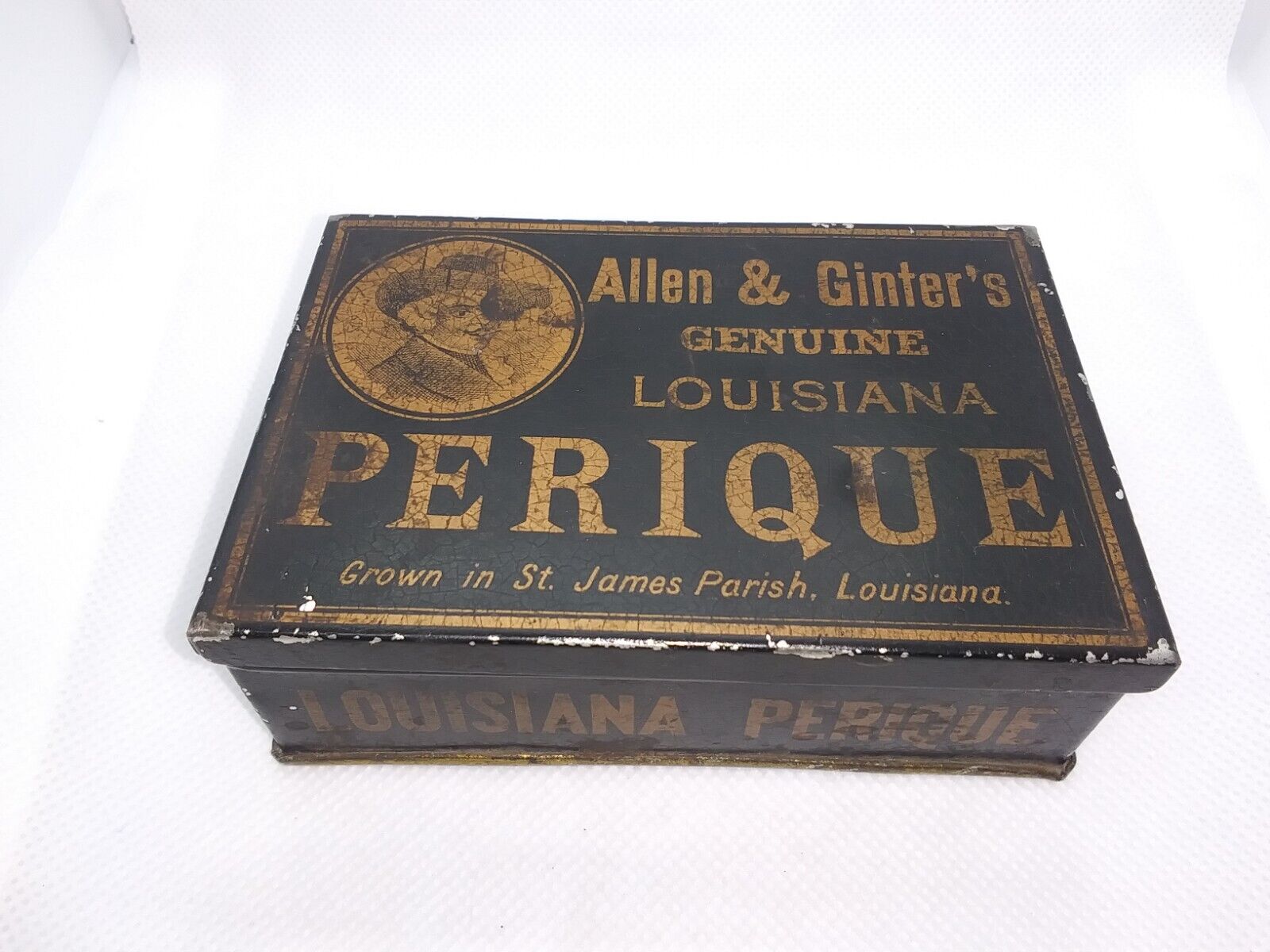 Antique Allen & Ginter Genuine Louisiana Perique Tabacco Tin