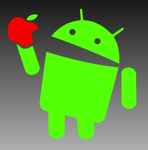 Android Eating an Apple Vinyl Window Sticker Decal - Color